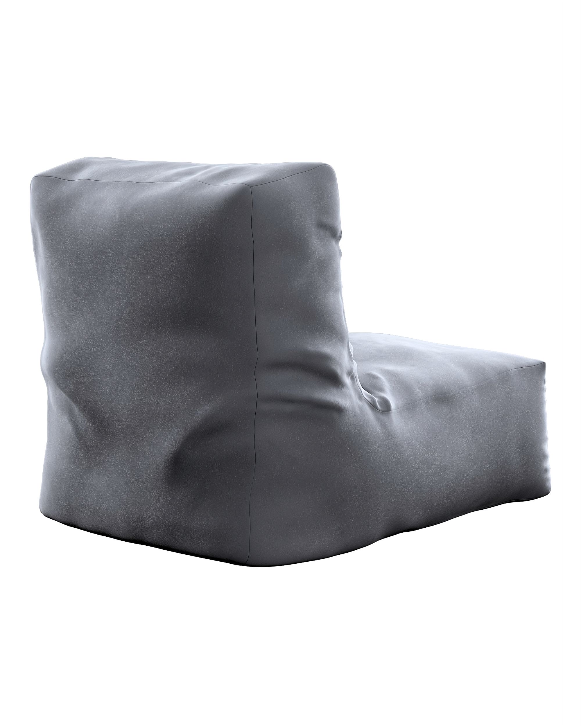 Puf-křeslo Poppy barva šedá látka lesklé, sametová (hover)