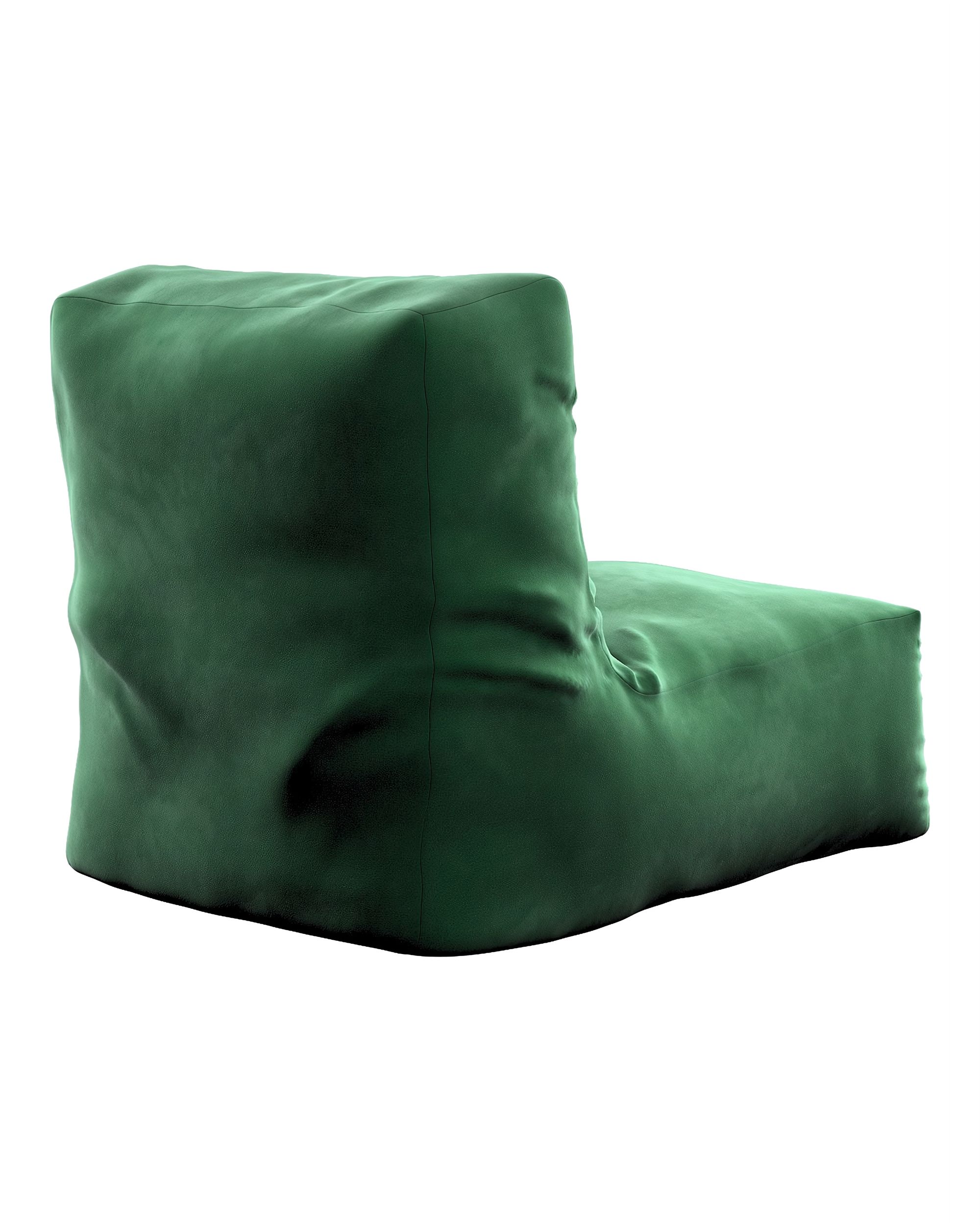 Puf-křeslo Poppy barva zelená látka lesklé, sametová (hover)