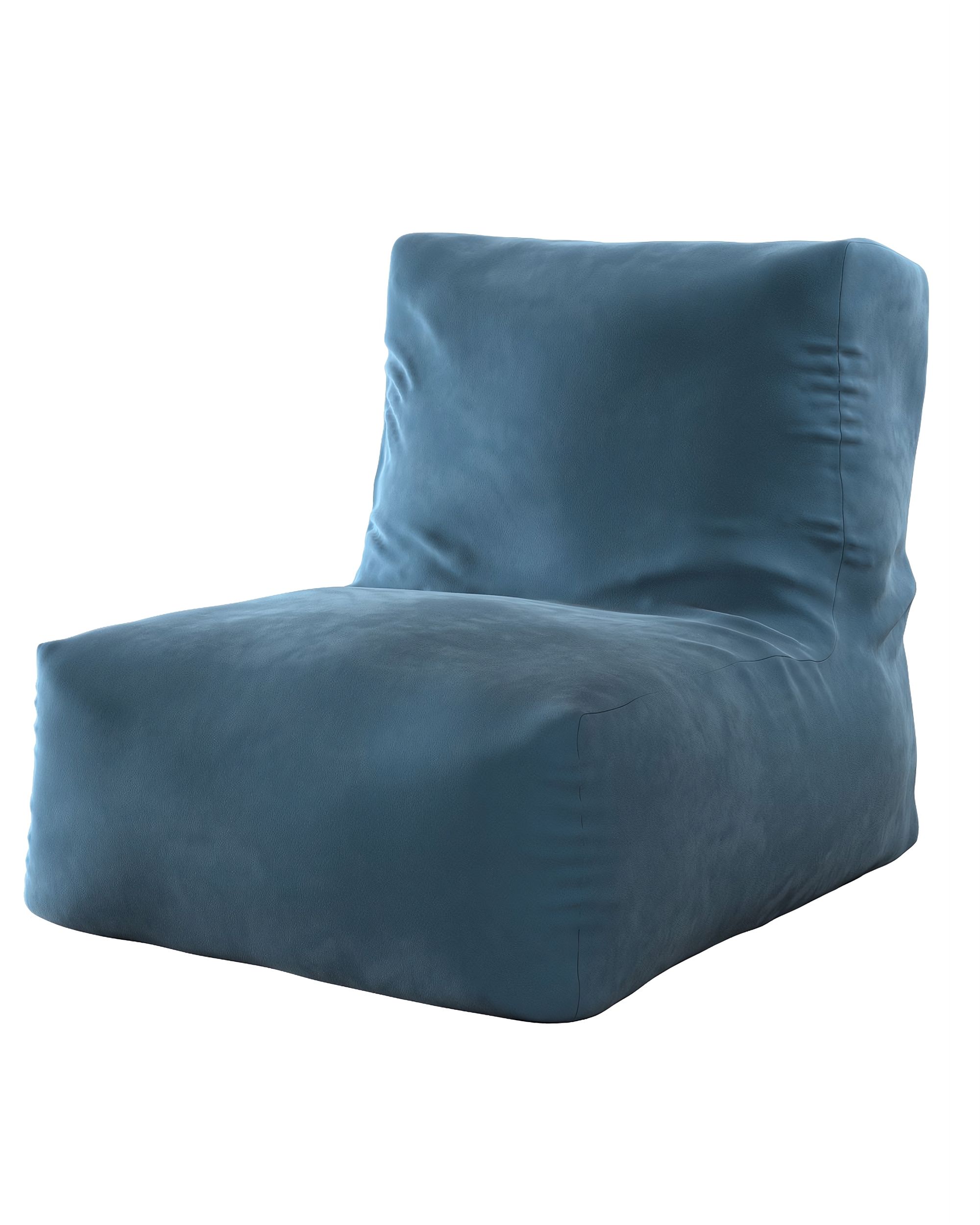 Puf-křeslo Poppy barva modrá látka lesklé, sametová