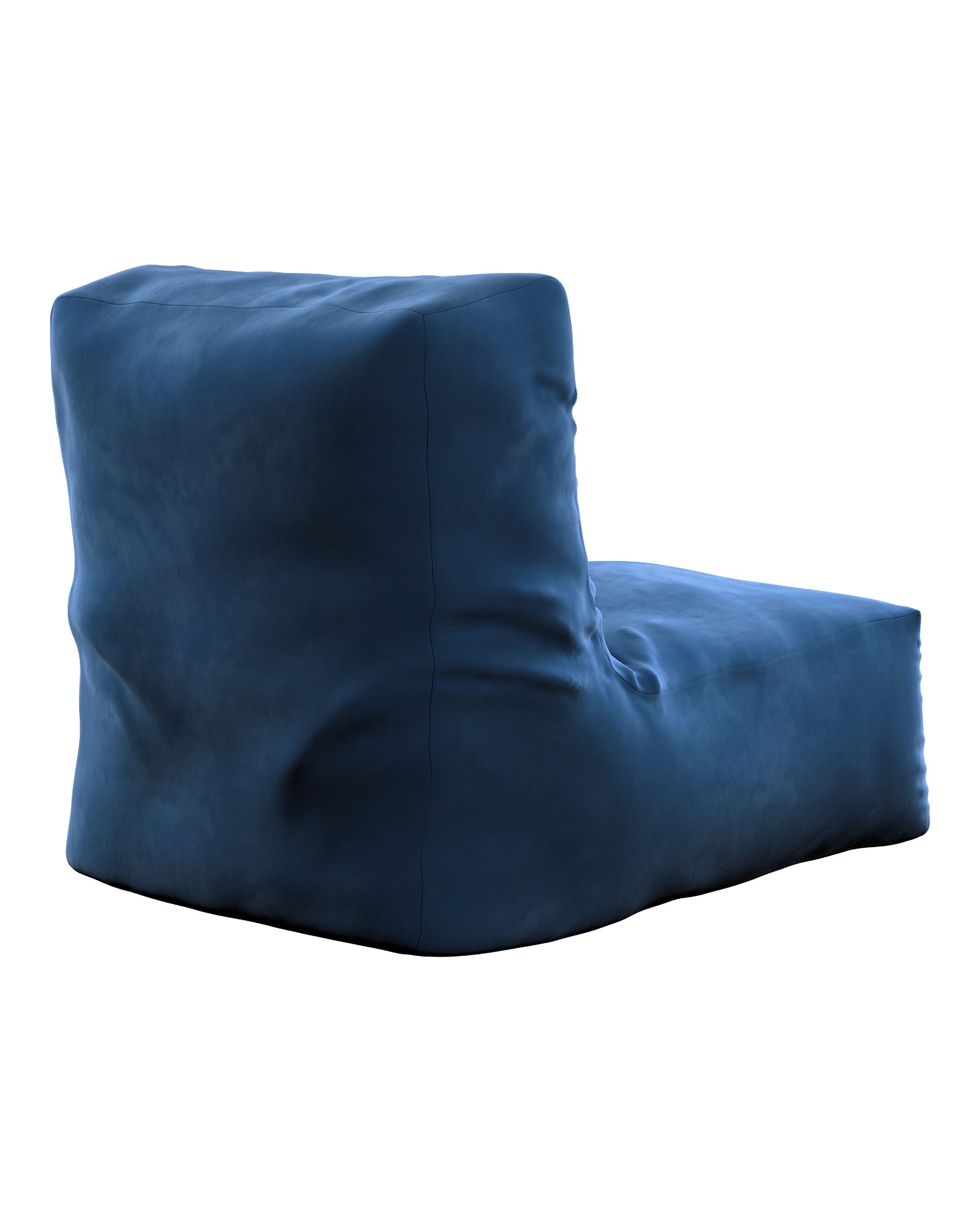 Puf-křeslo Poppy barva tmavě modrá látka lesklé, sametová (hover)