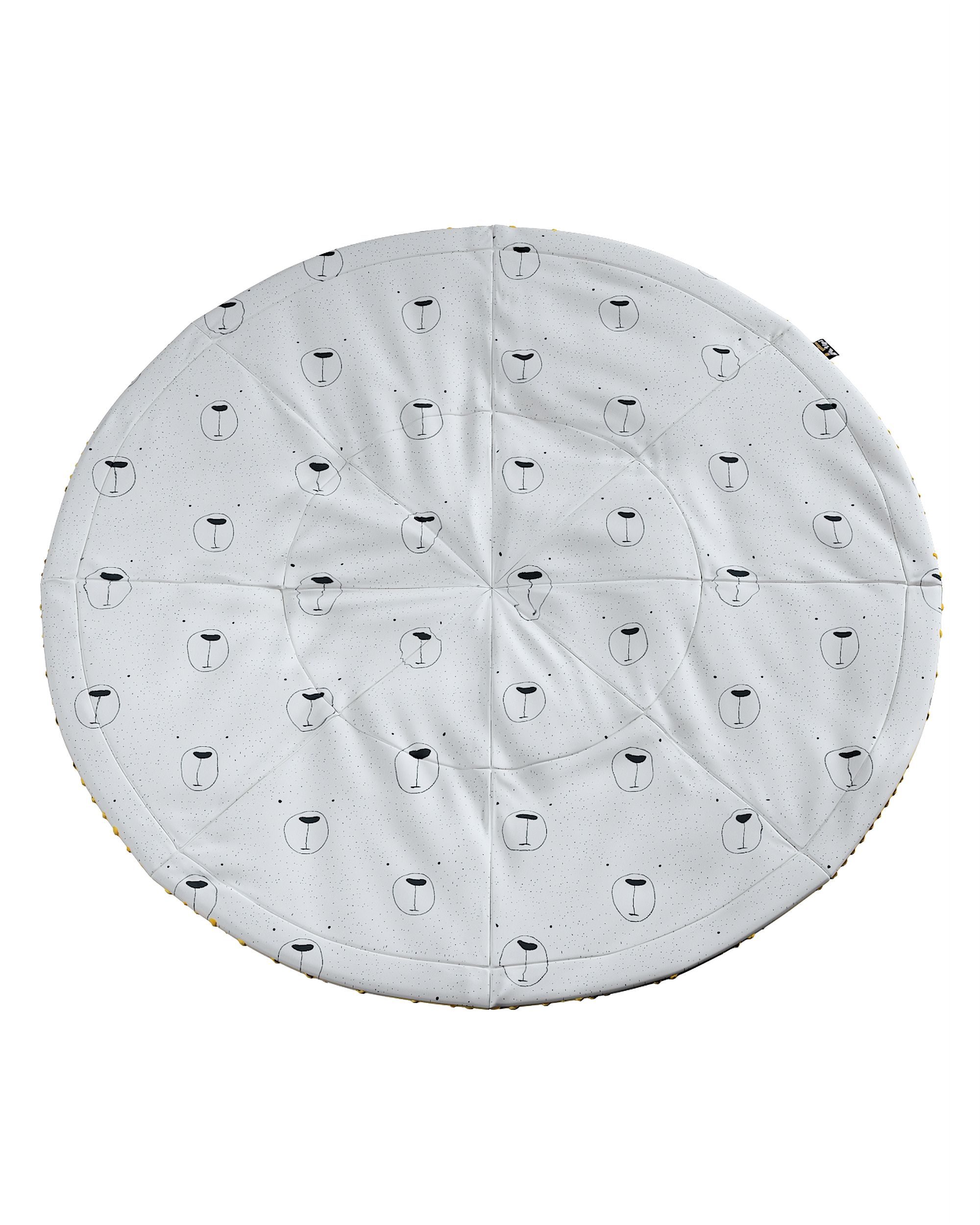 Kulatá podložka 130cm barva bílá látka vzorované