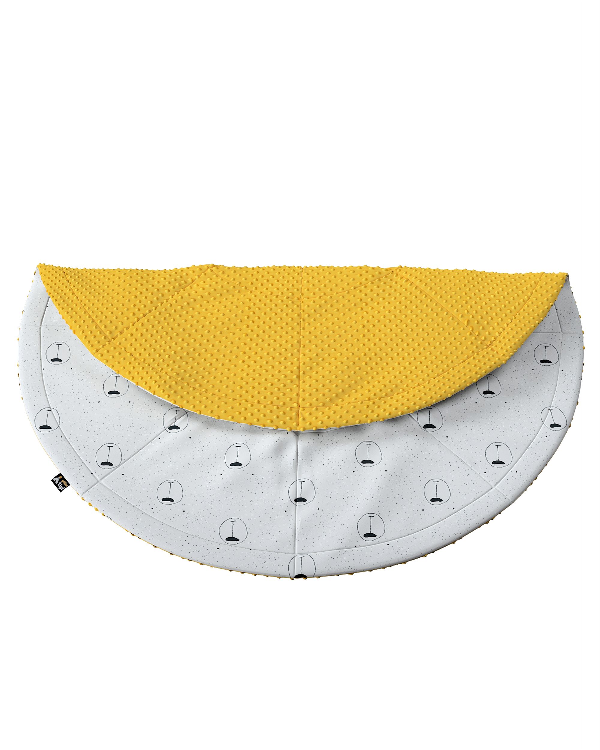 Kulatá podložka 130cm barva bílá látka vzorované (hover)