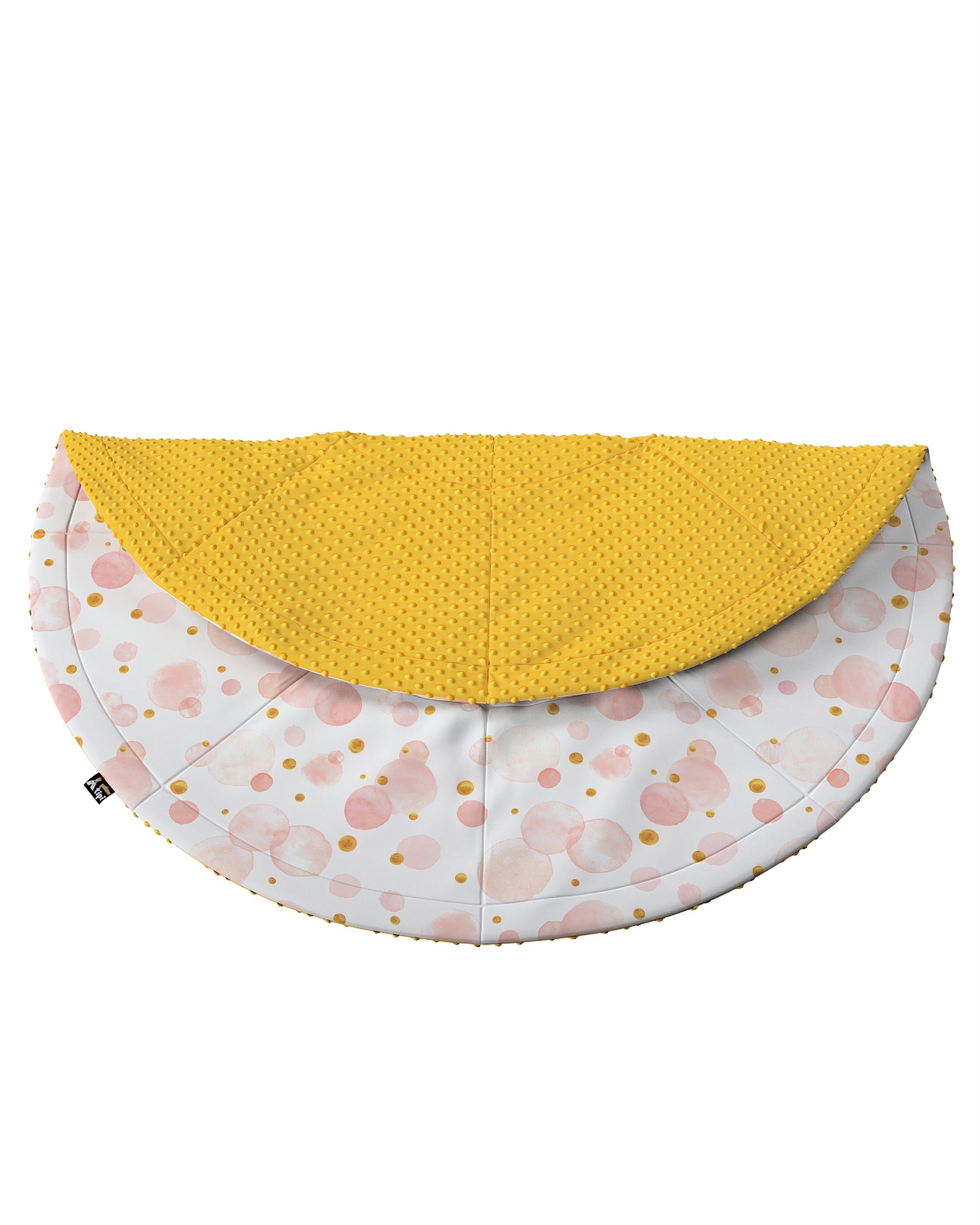 Kulatá podložka 130cm barva růžová látka vzorované (hover)