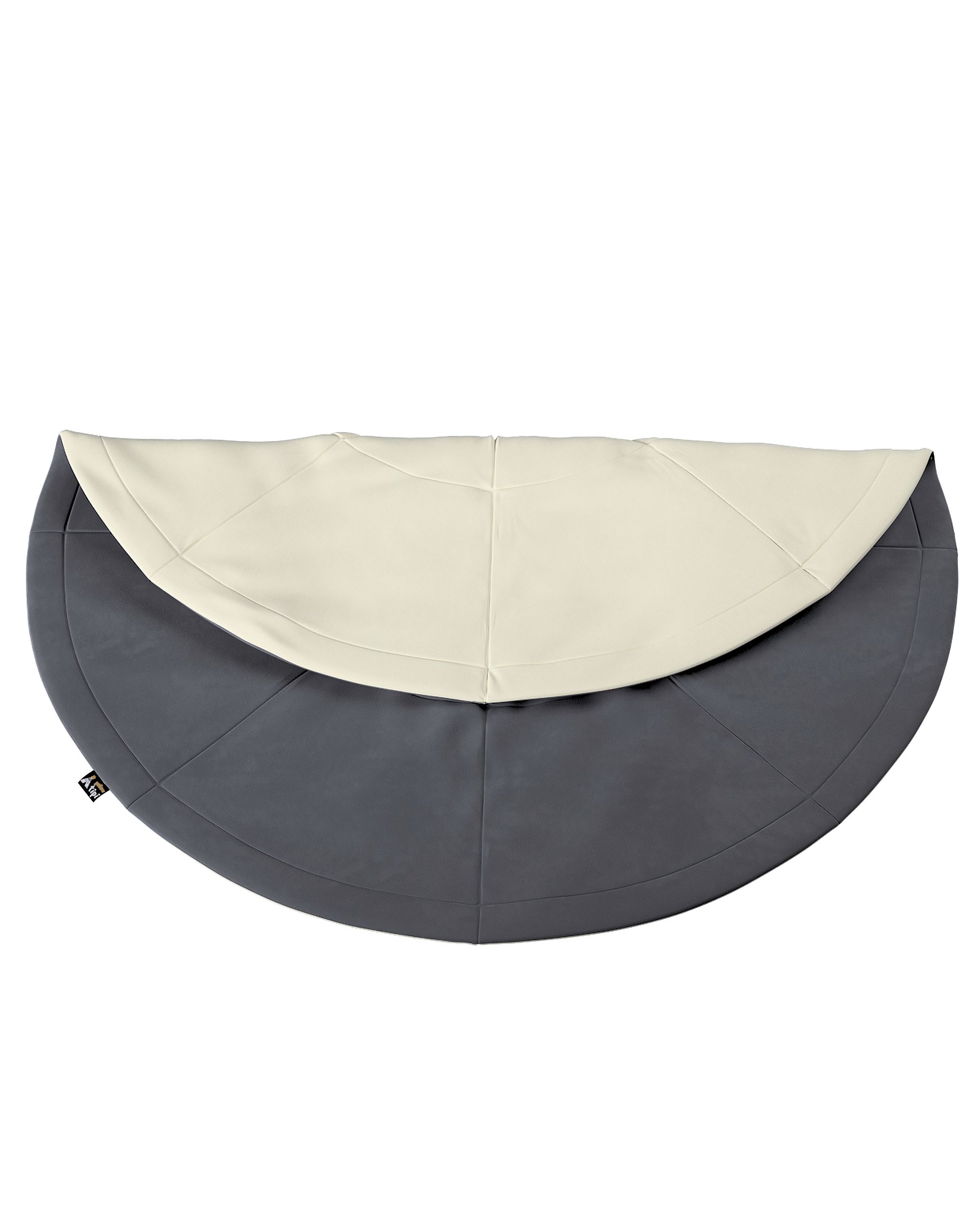 Kulatá podložka 130cm barva šedá látka lesklé, sametová (hover)