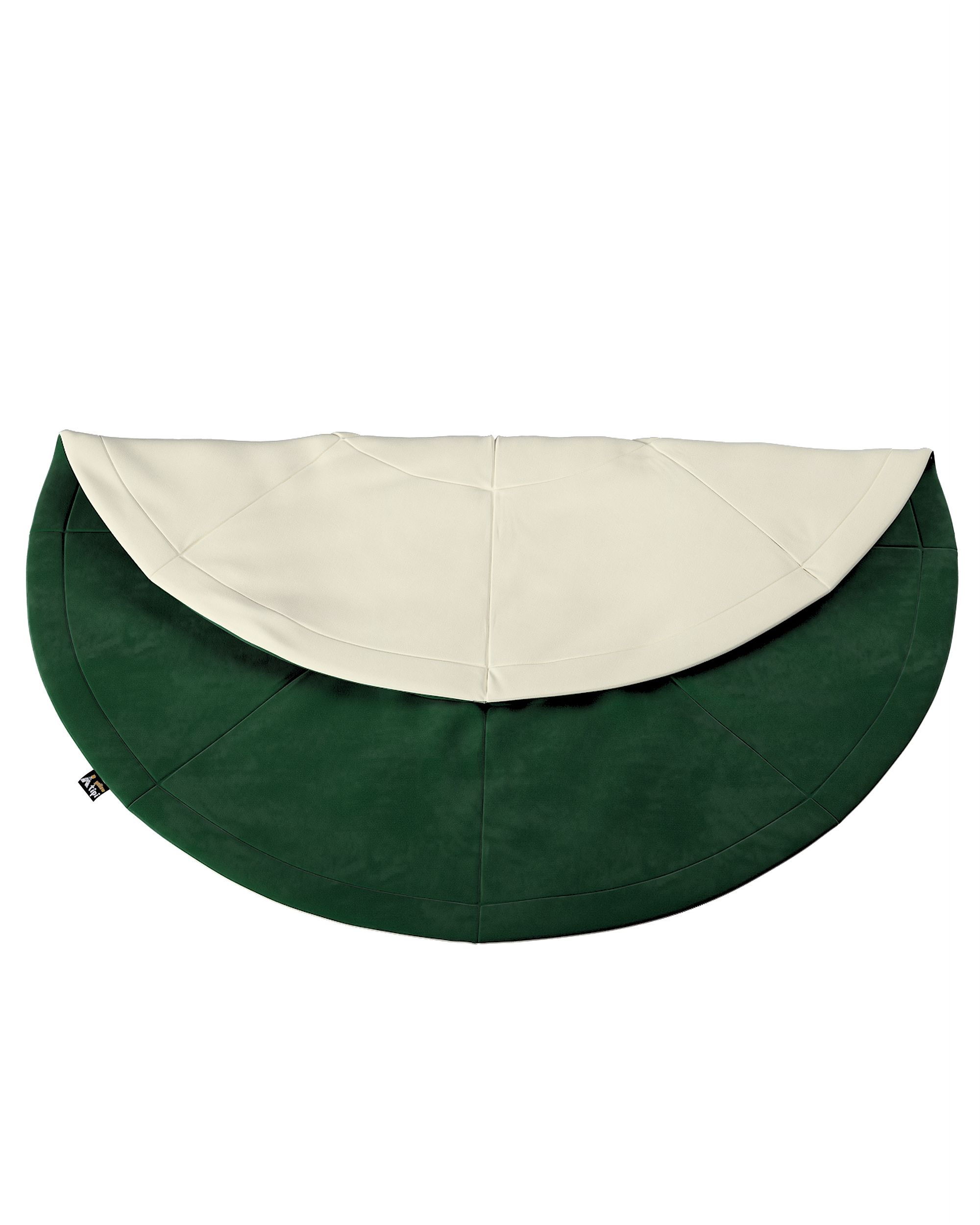 Kulatá podložka 130cm barva zelená látka lesklé, sametová (hover)