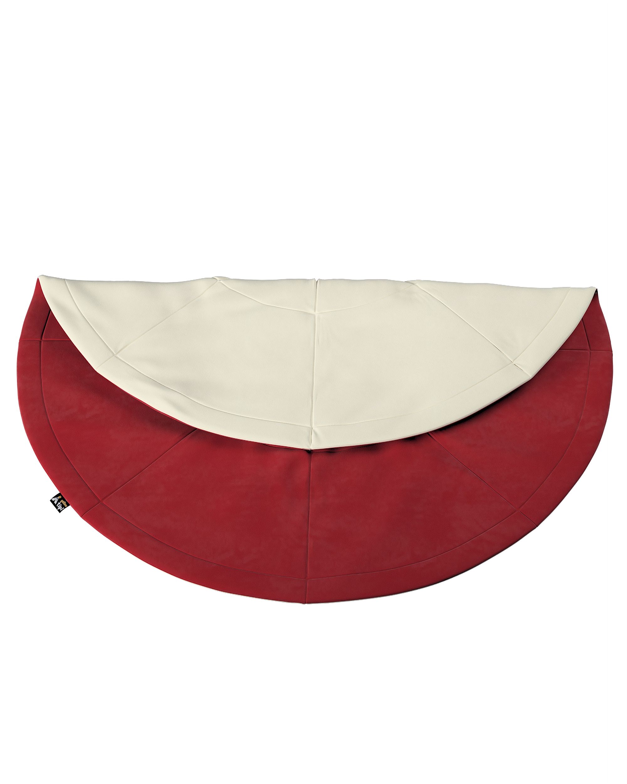 Kulatá podložka 130cm barva červená látka lesklé, sametová (hover)