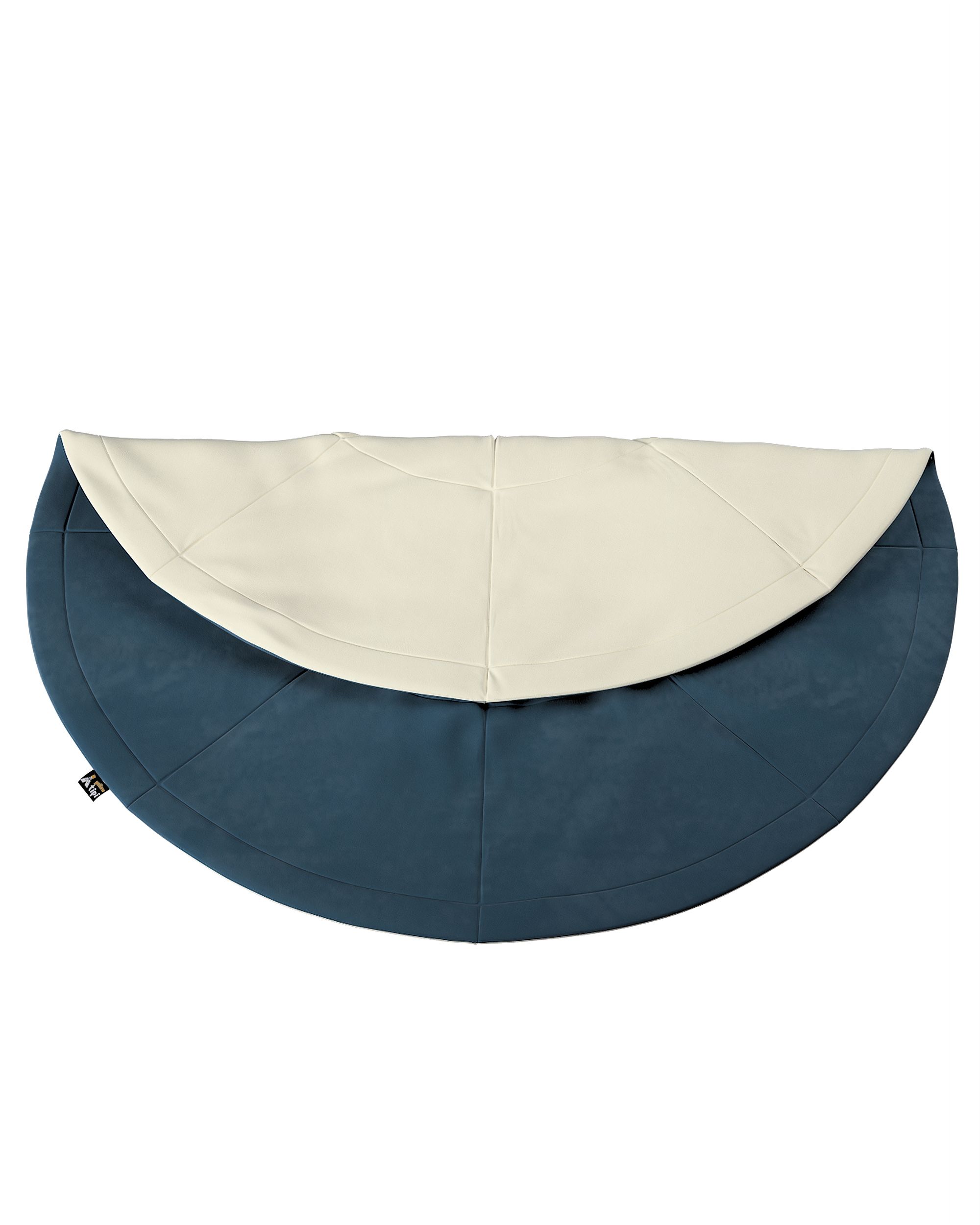Kulatá podložka 130cm barva modrá látka lesklé, sametová (hover)