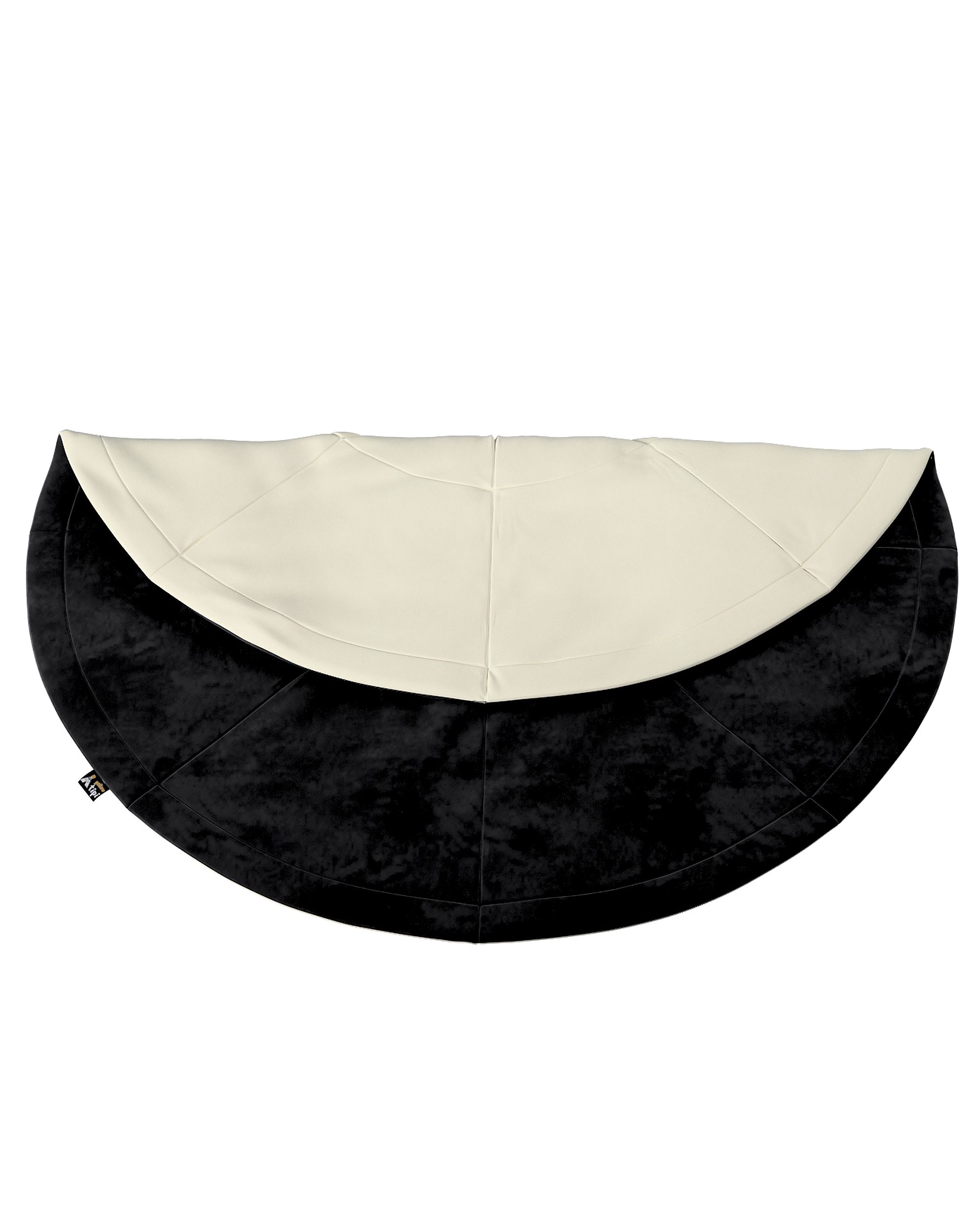 Kulatá podložka 130cm barva černá látka lesklé, sametová (hover)