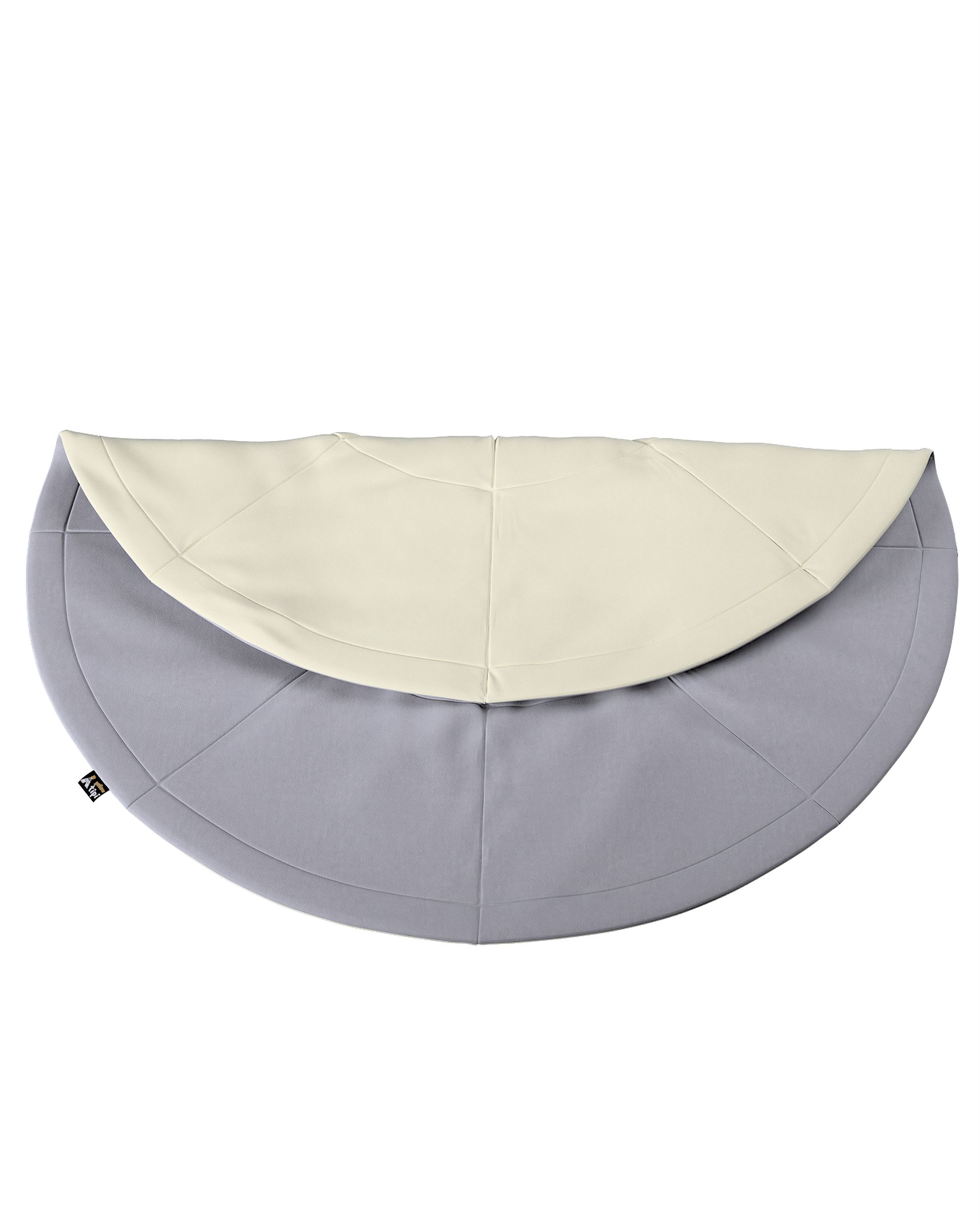 Kulatá podložka 130cm barva šedá látka lesklé, sametová (hover)