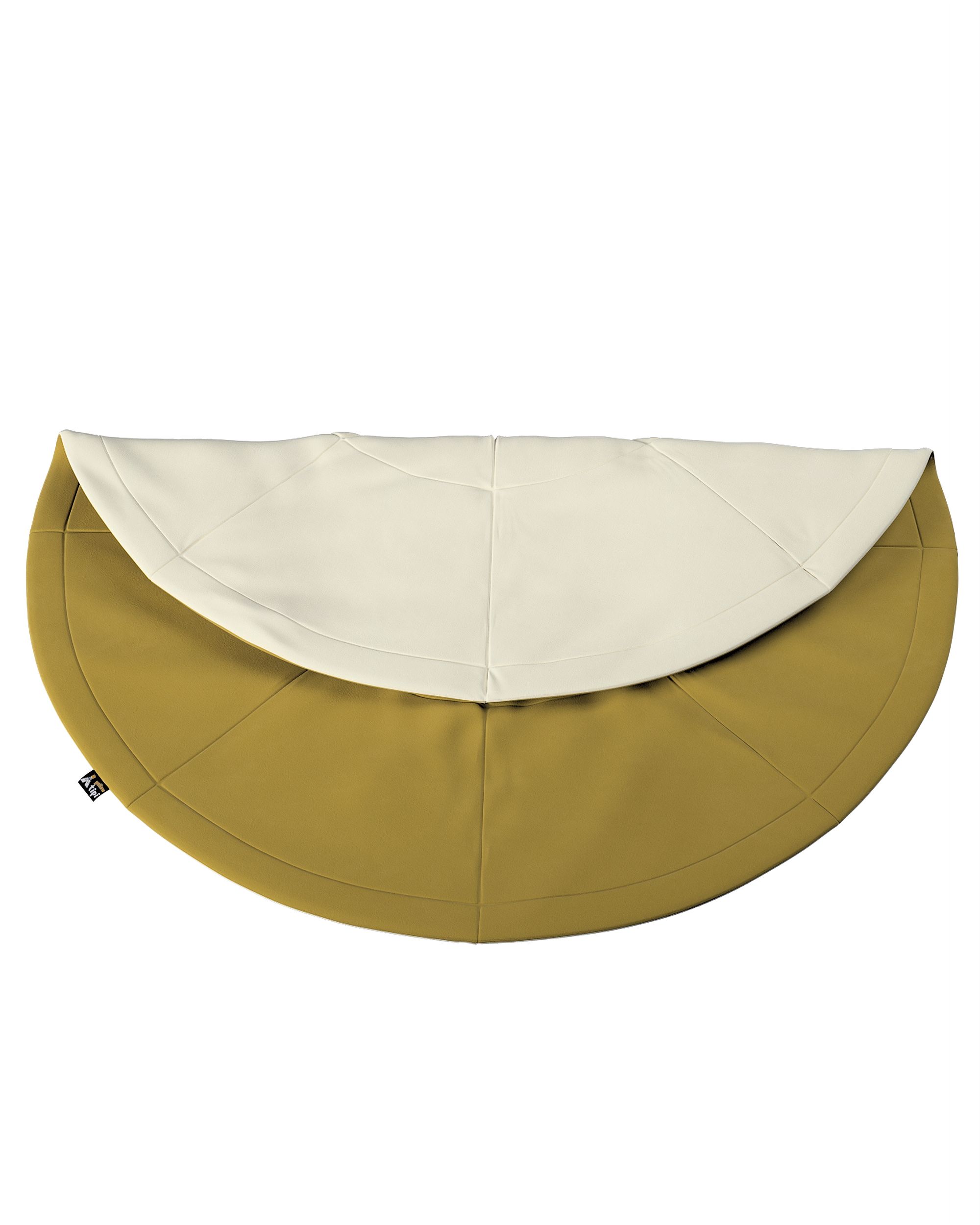 Kulatá podložka 130cm barva zelená látka lesklé, sametová (hover)