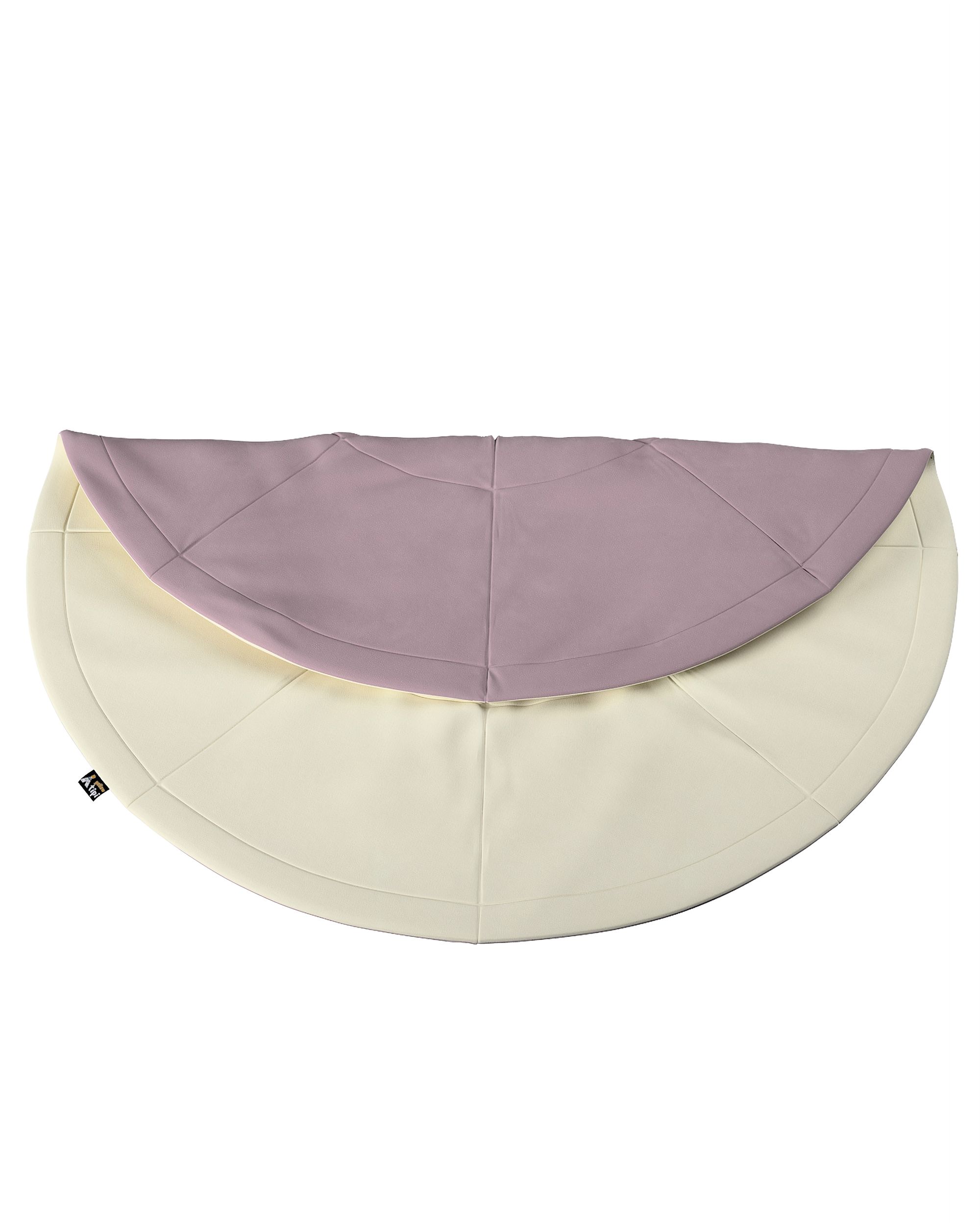 Kulatá podložka 130cm barva krémová látka lesklé, sametová (hover)