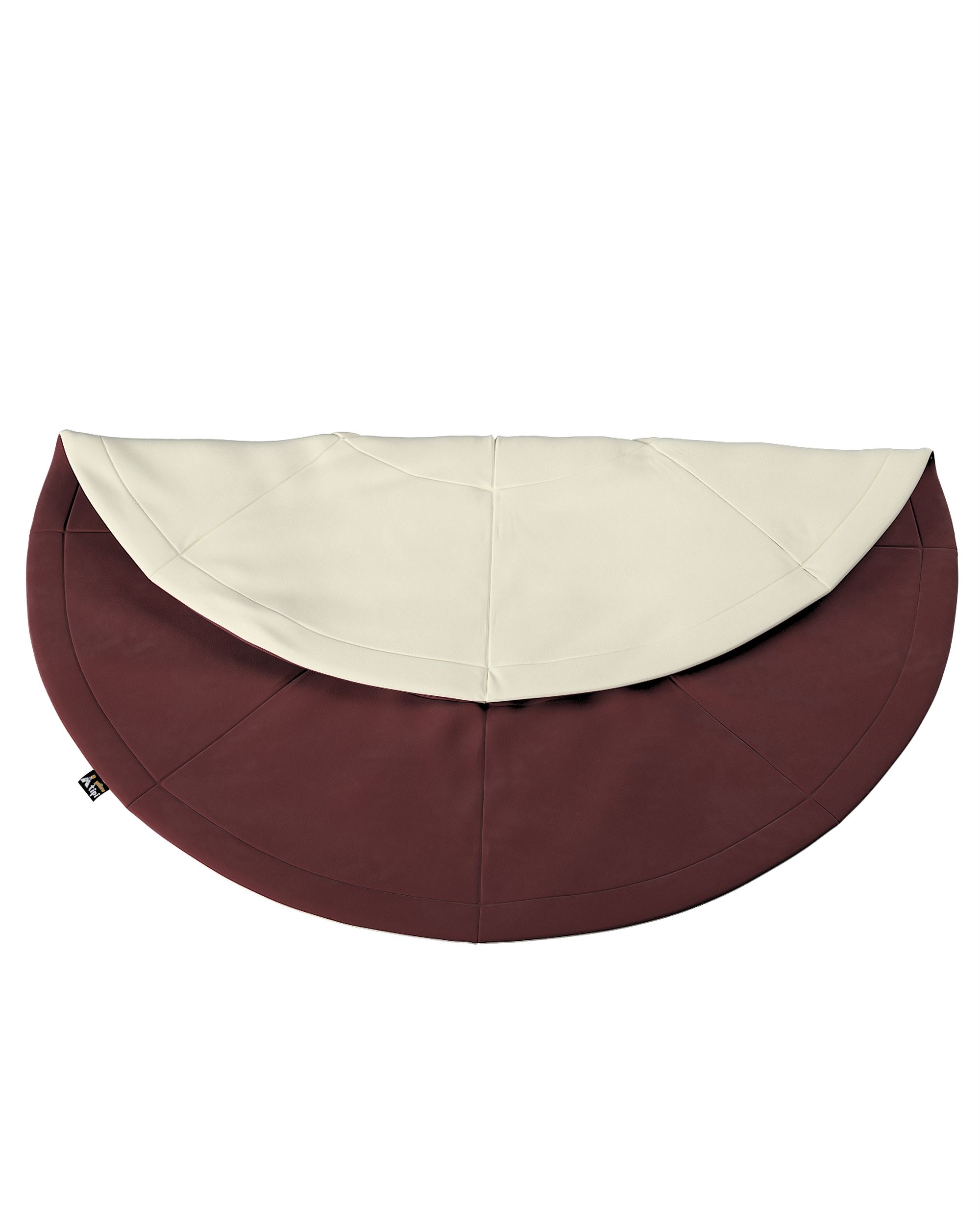 Kulatá podložka 130cm barva červená látka lesklé, sametová (hover)