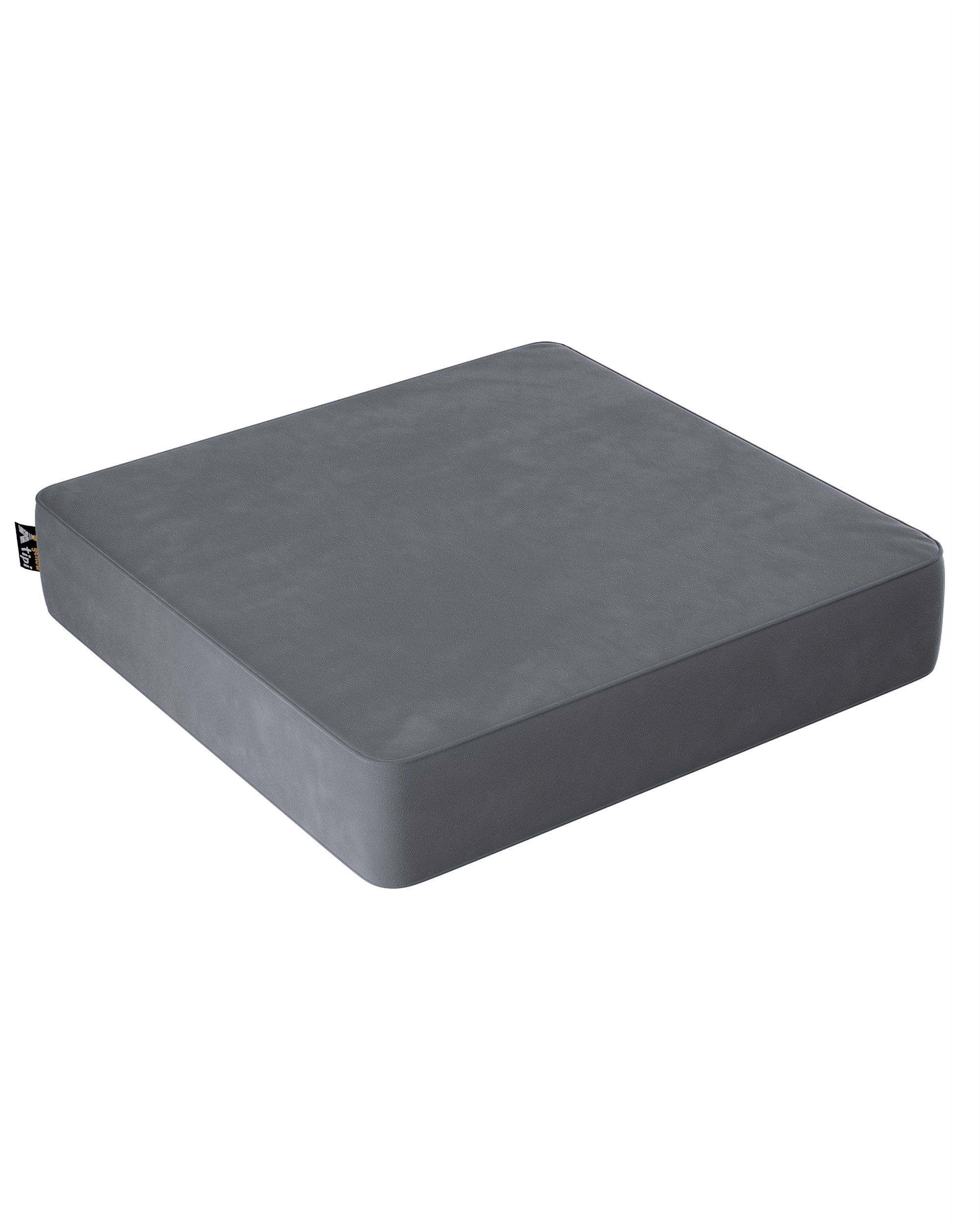 Puf Square barva šedá látka lesklé, sametová