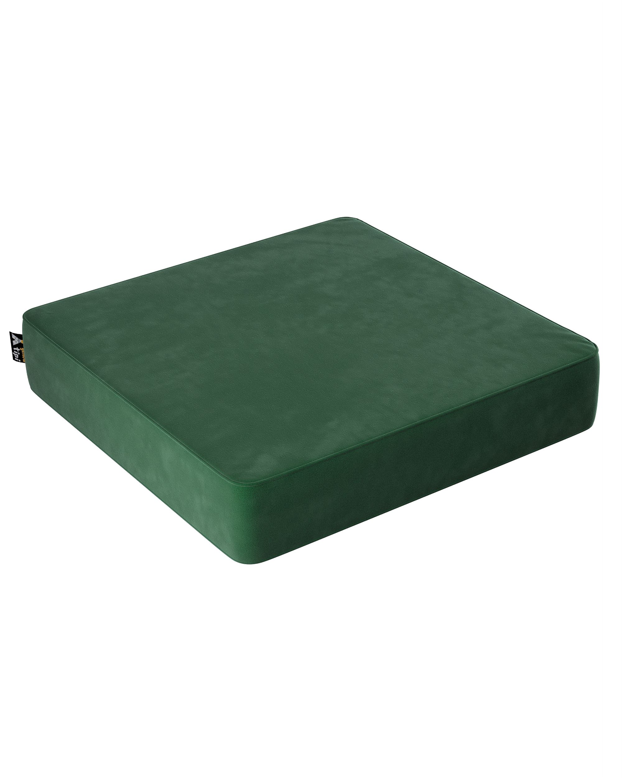 Puf Square barva zelená látka lesklé, sametová