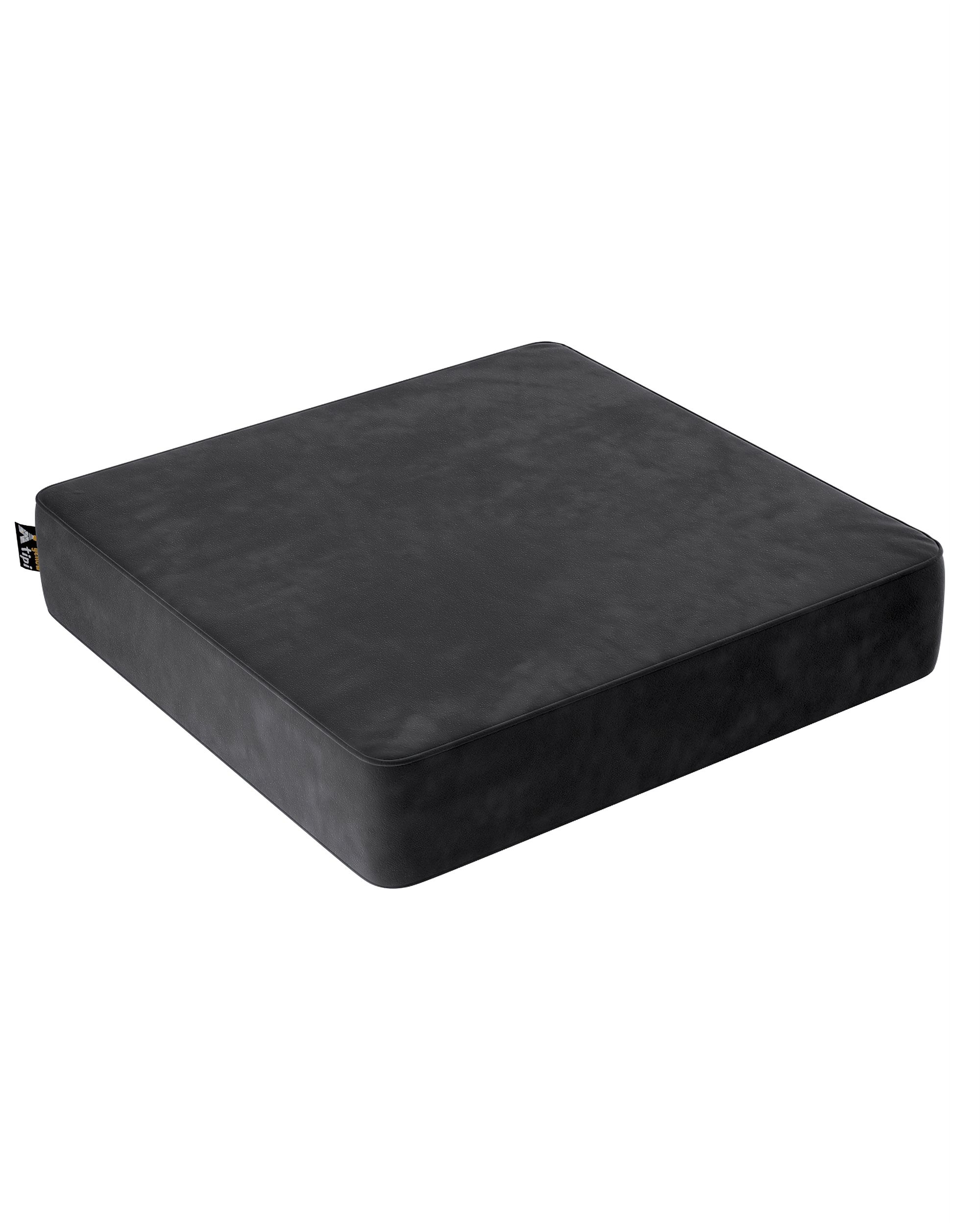Puf Square barva černá látka lesklé, sametová