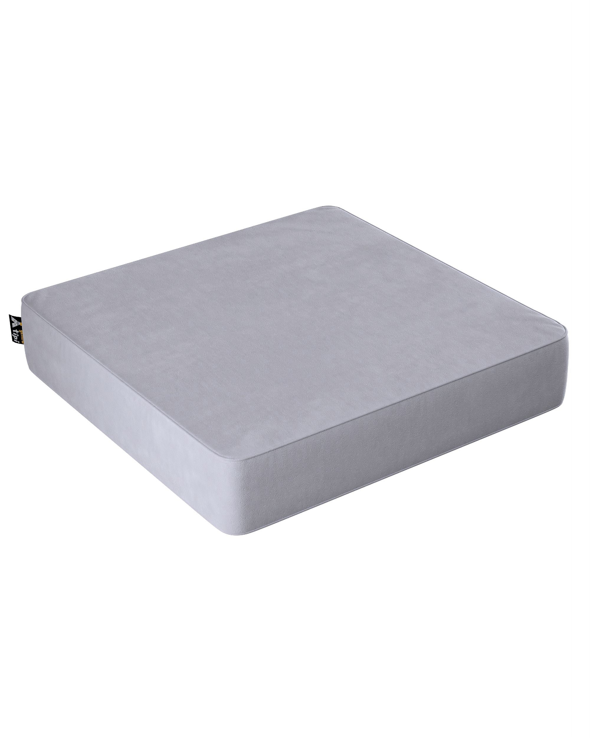 Puf Square barva šedá látka lesklé, sametová