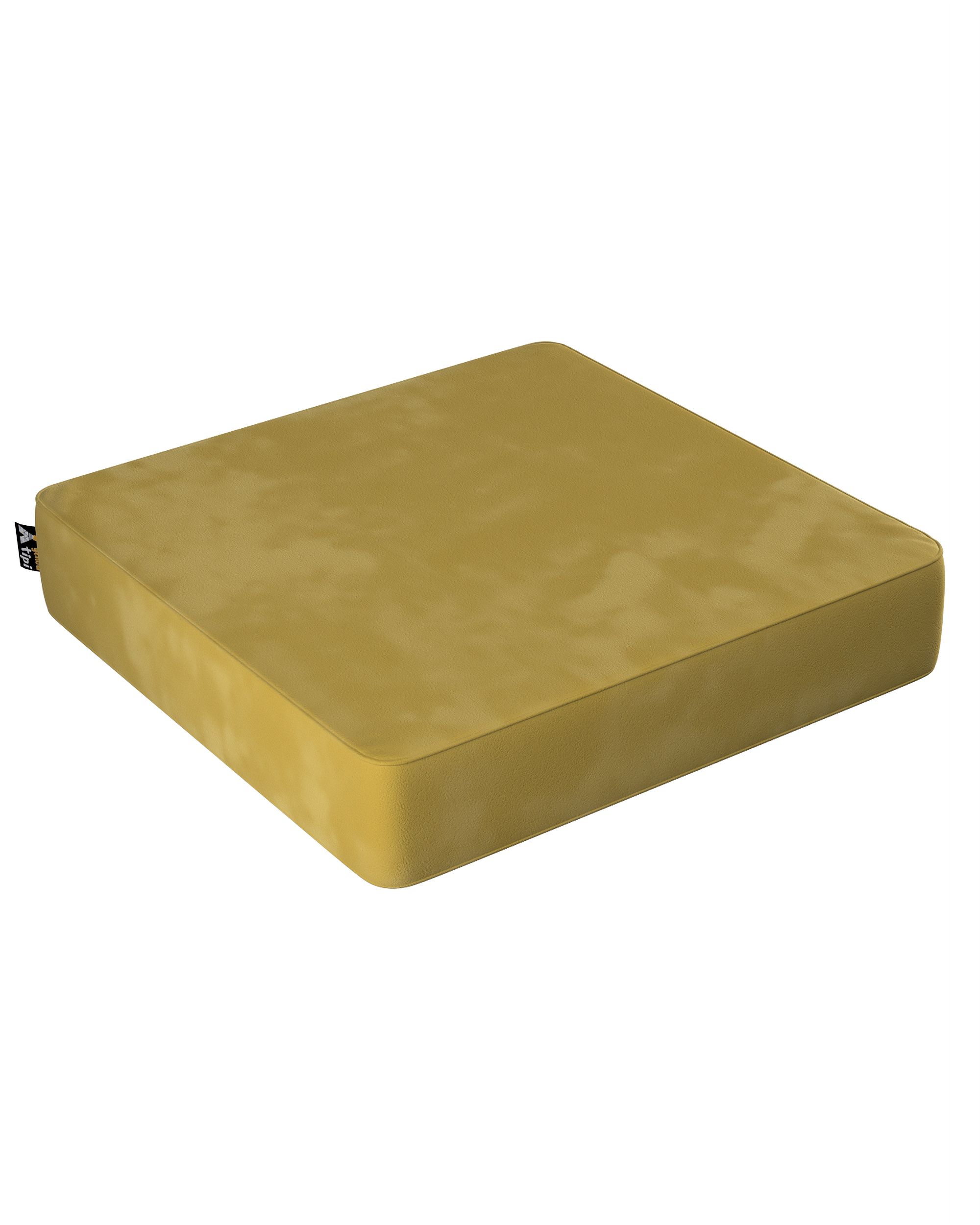 Puf Square barva zelená látka lesklé, sametová