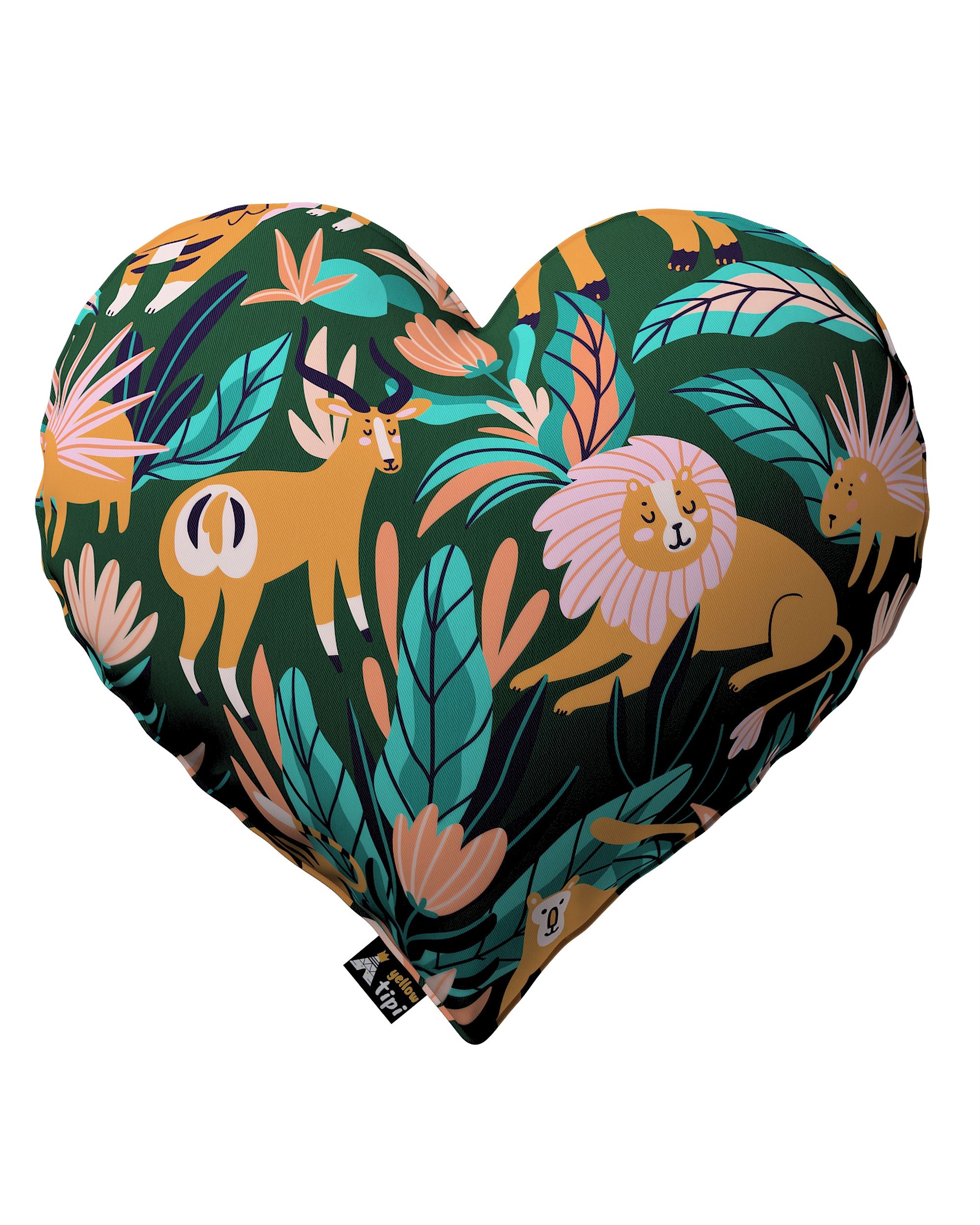 Polštář Heart of Love barva oranžová látka vzorované