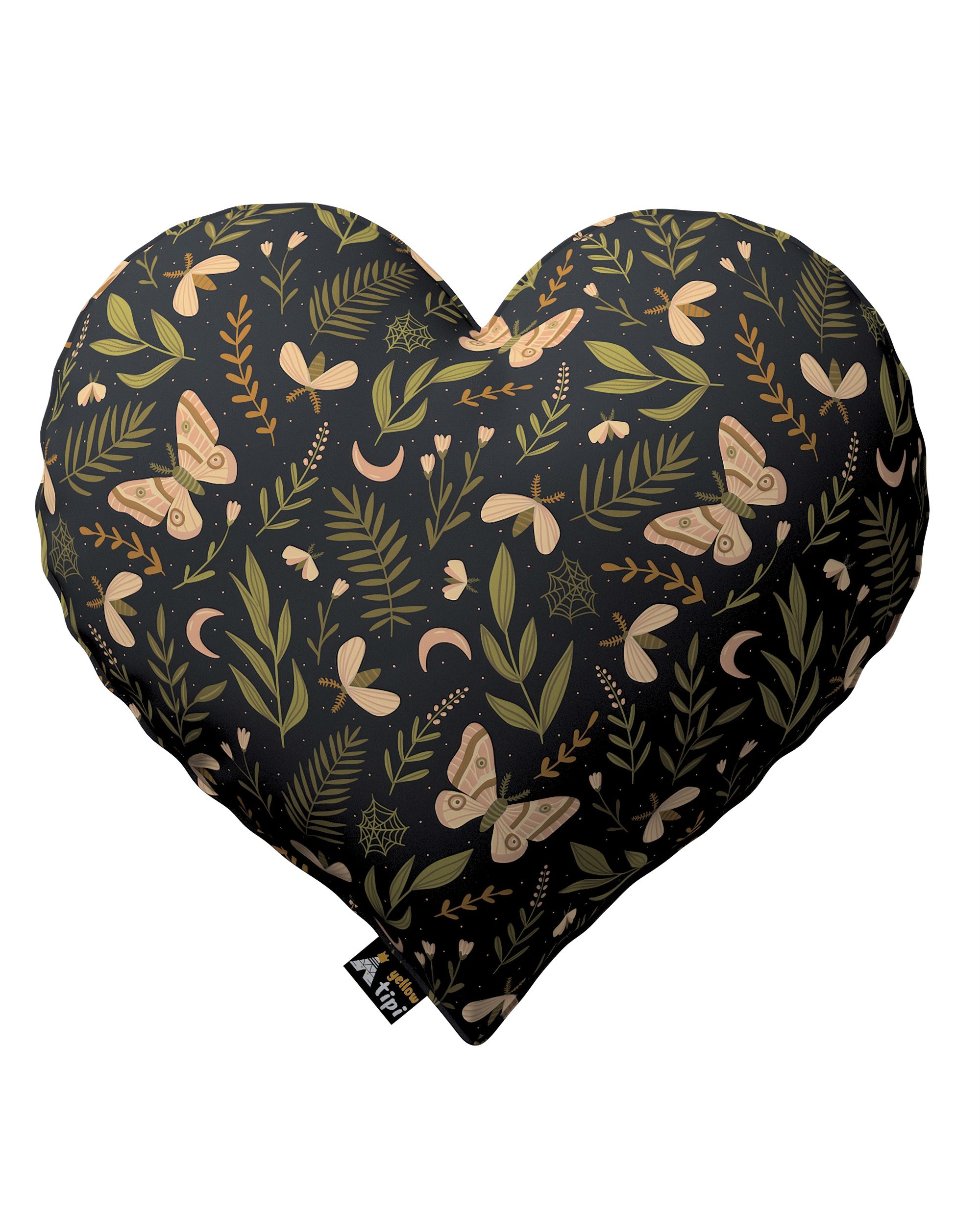 Polštář Heart of Love barva černá látka vzorované