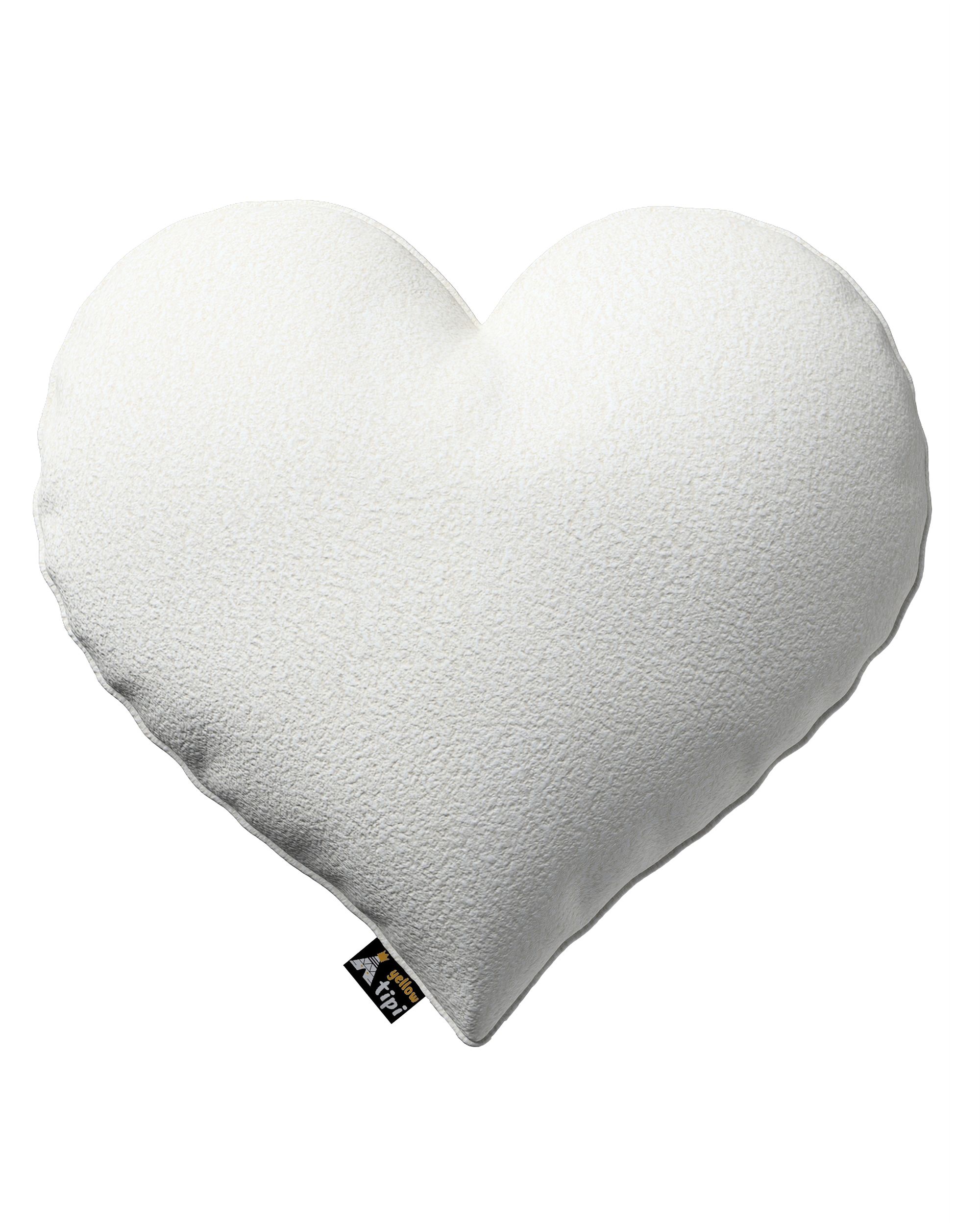 Polštář Heart of Love barva bílá látka pletený vzor
