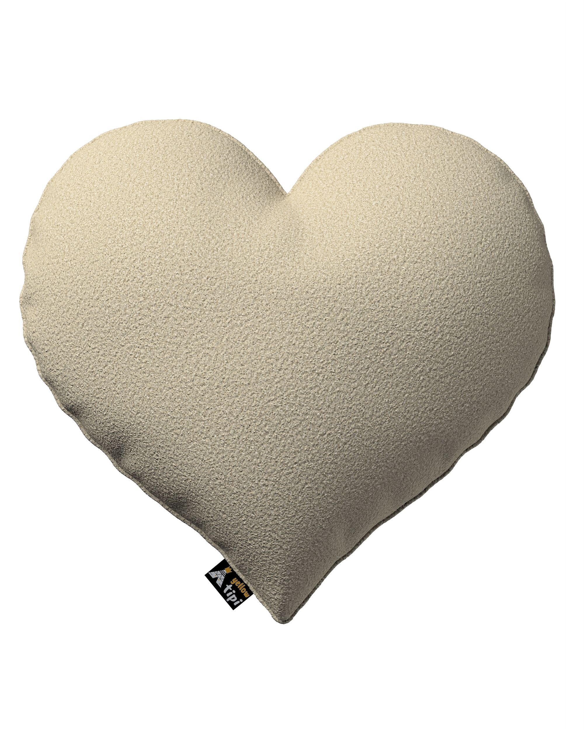 Polštář Heart of Love barva béžová látka pletený vzor