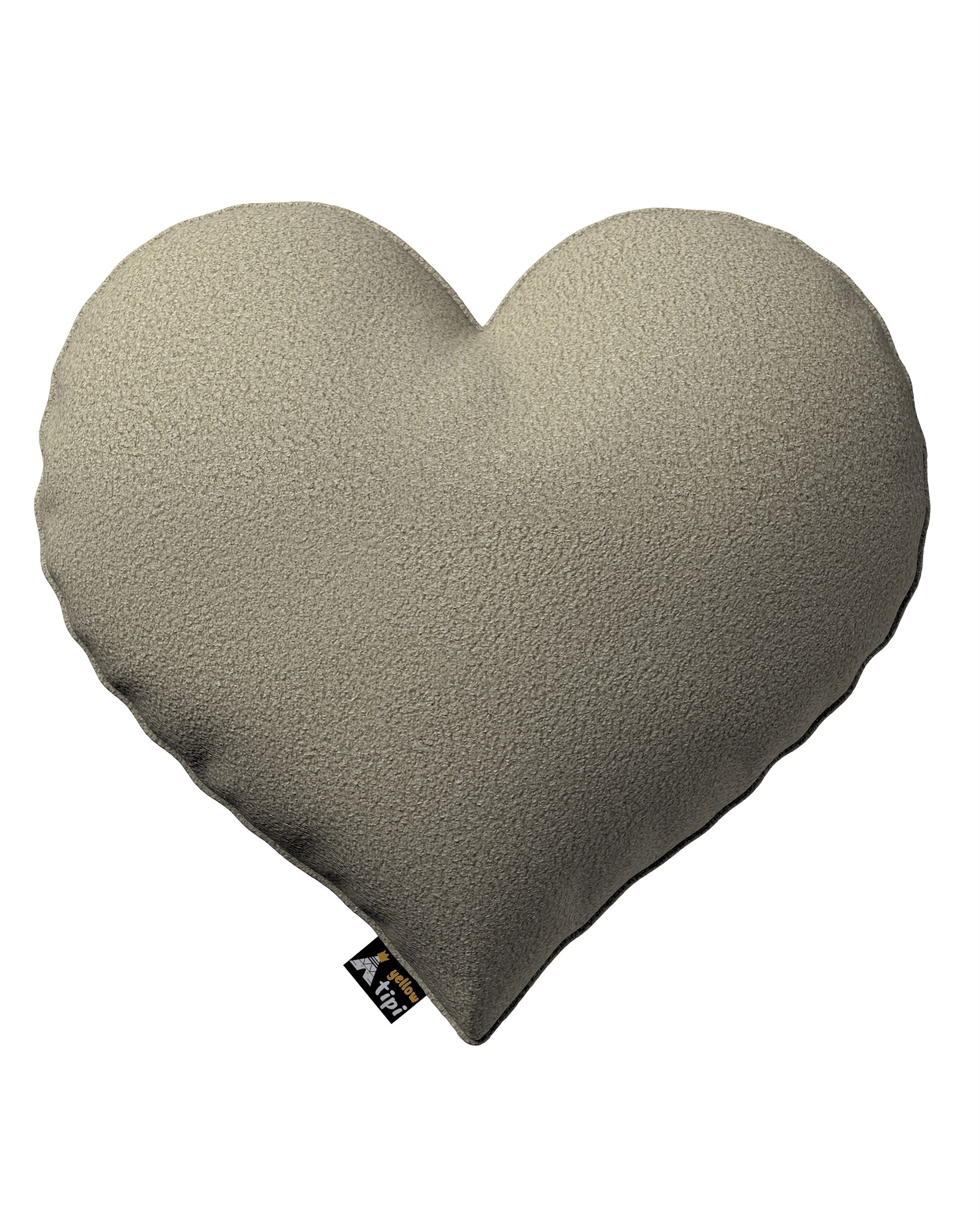 Polštář Heart of Love barva béžová látka pletený vzor