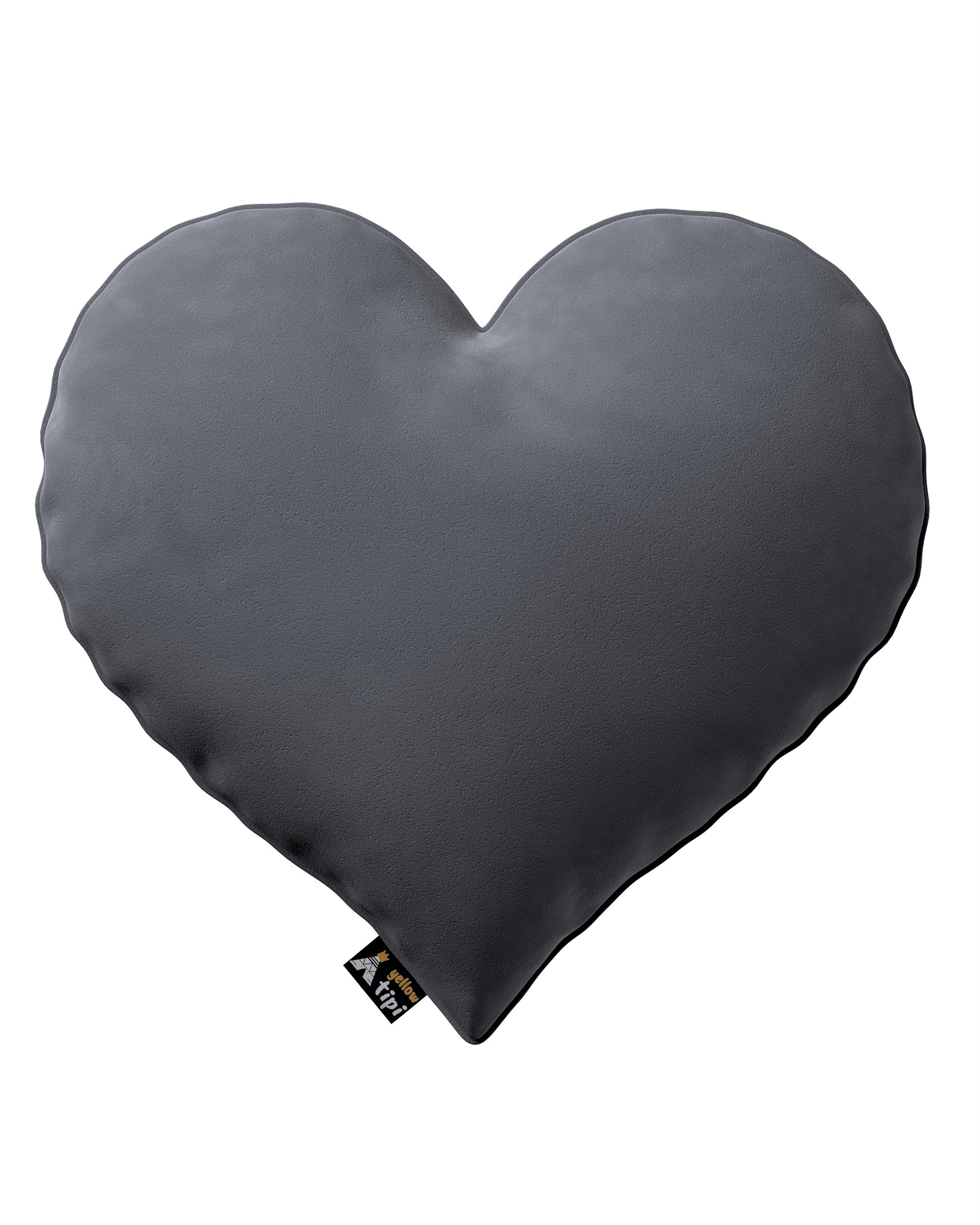 Polštář Heart of Love barva šedá látka lesklé, sametová