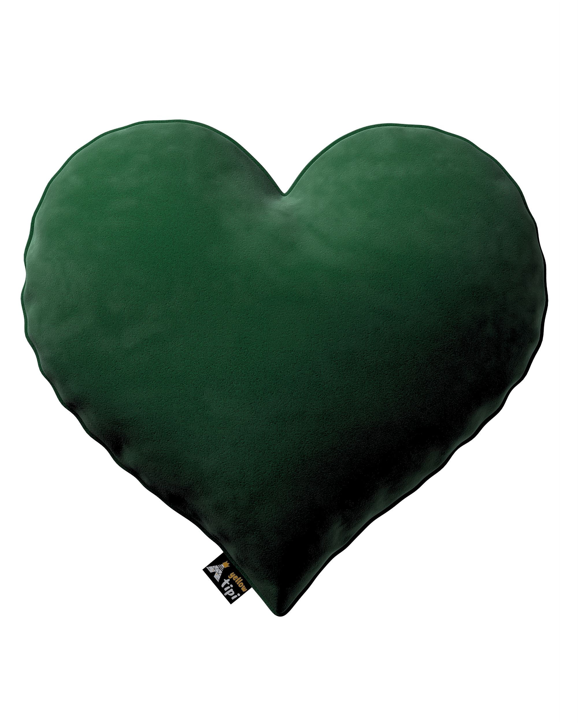Polštář Heart of Love barva zelená látka lesklé, sametová