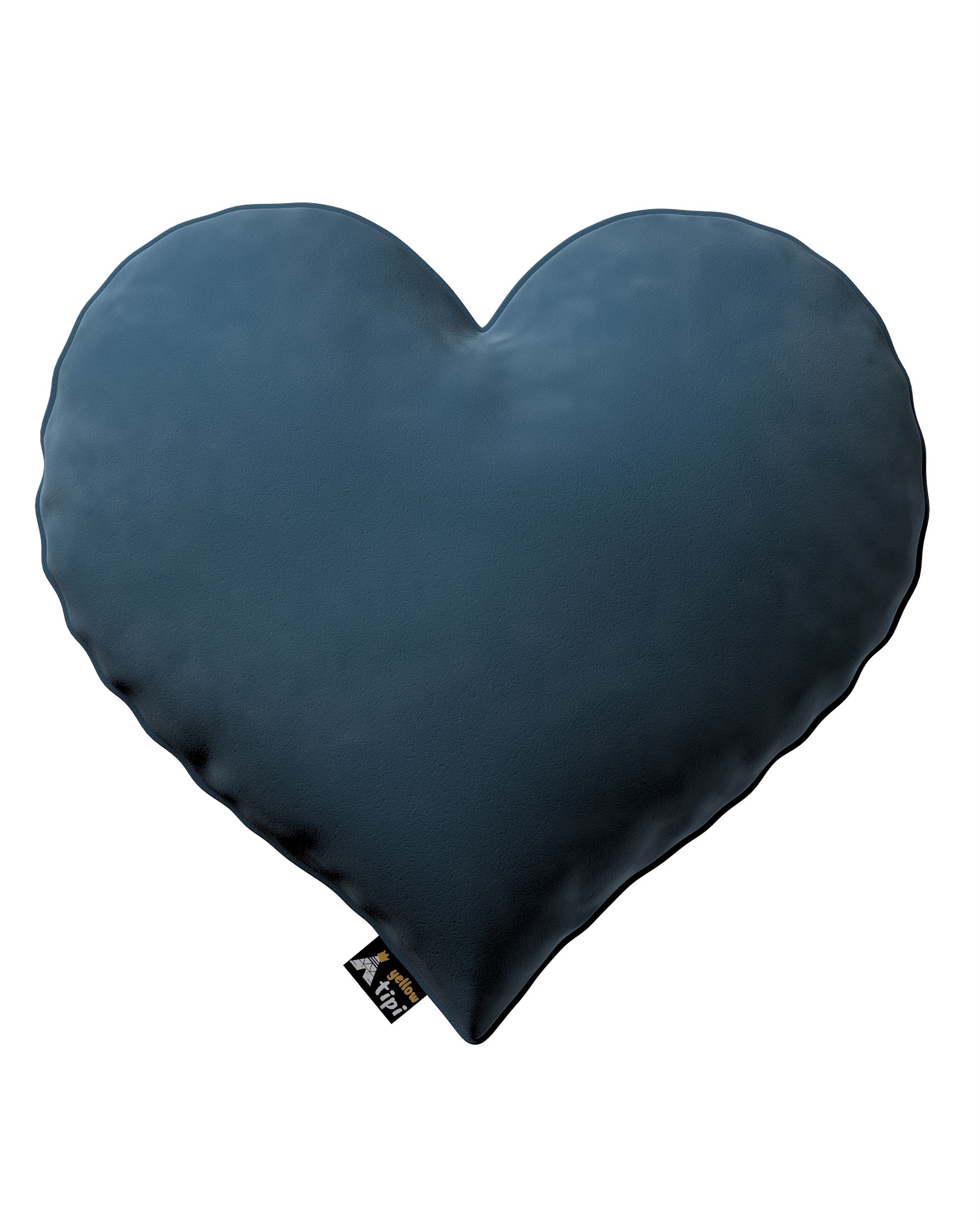 Polštář Heart of Love barva modrá látka lesklé, sametová