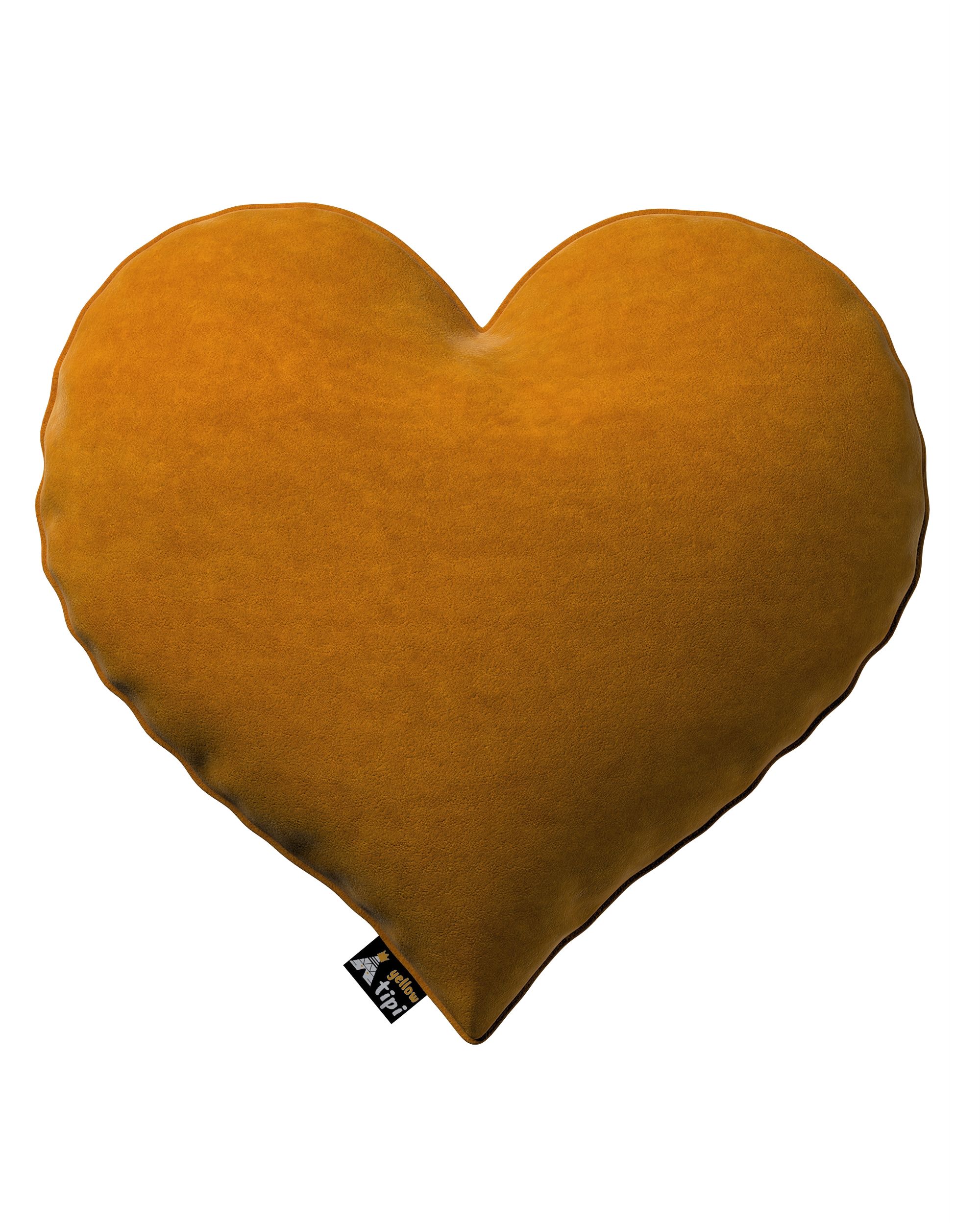 Polštář Heart of Love barva žlutá látka lesklé, sametová