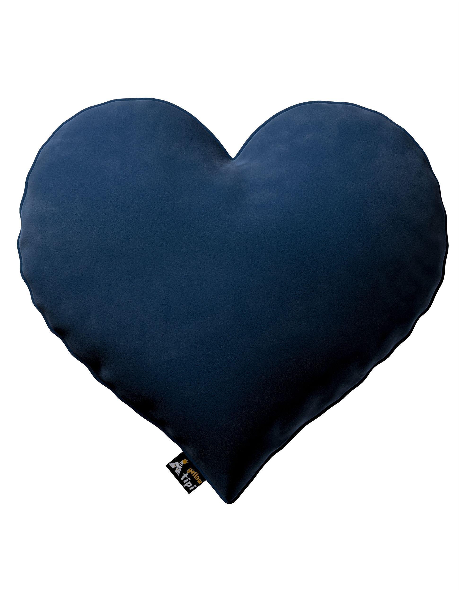 Polštář Heart of Love barva tmavě modrá látka lesklé, sametová