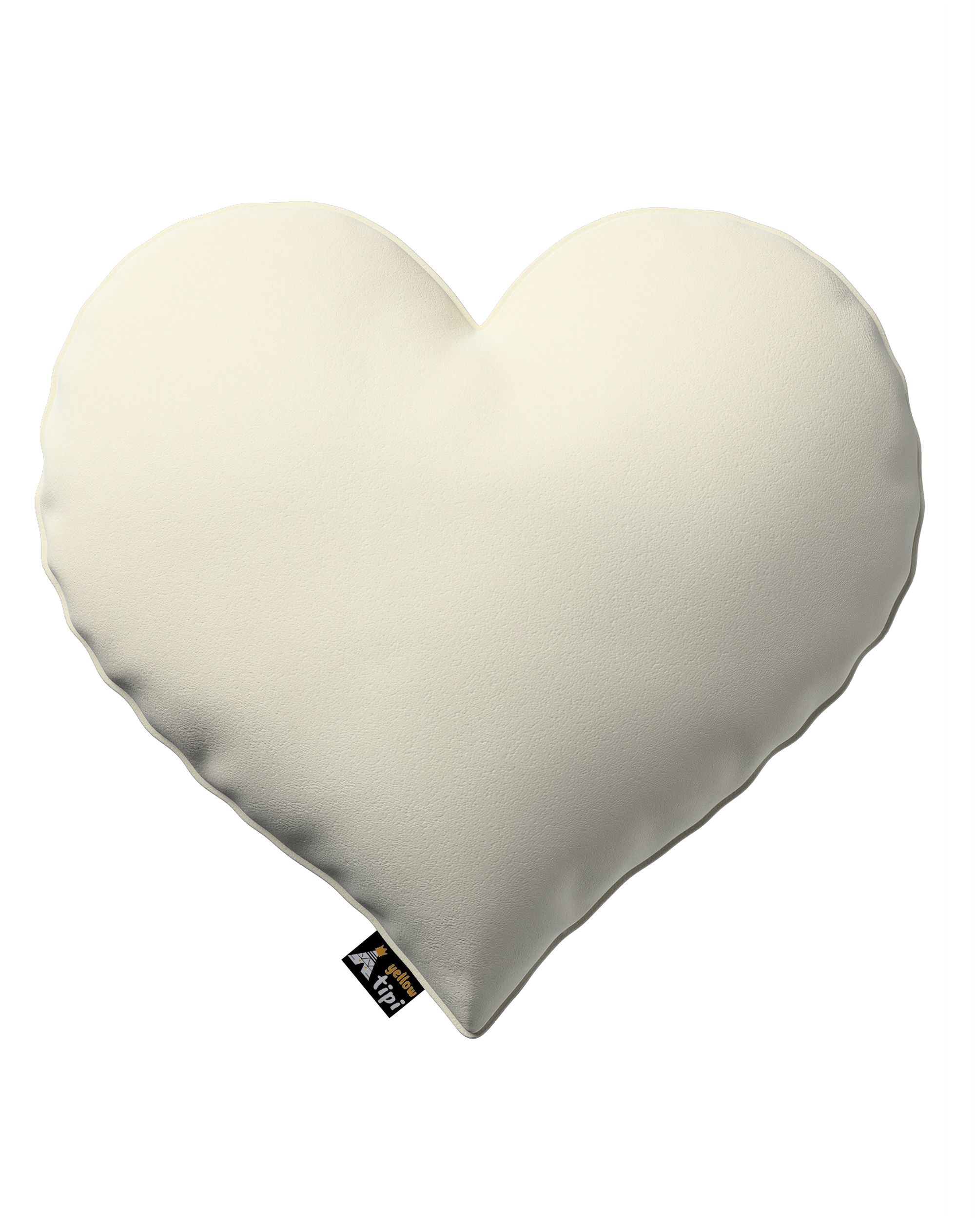 Polštář Heart of Love barva krémová látka lesklé, sametová