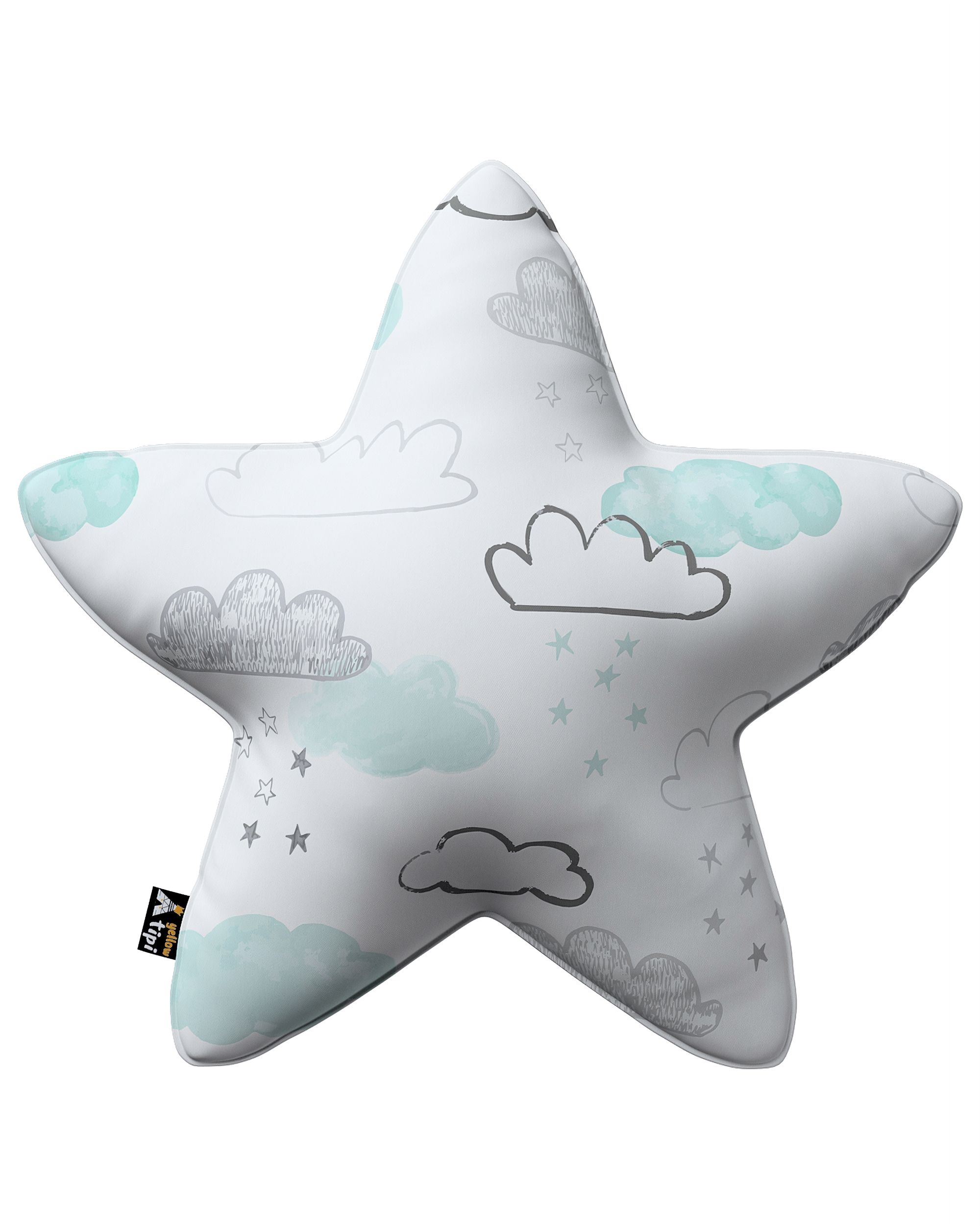 Polštář Lucky Star barva bílá látka vzorované
