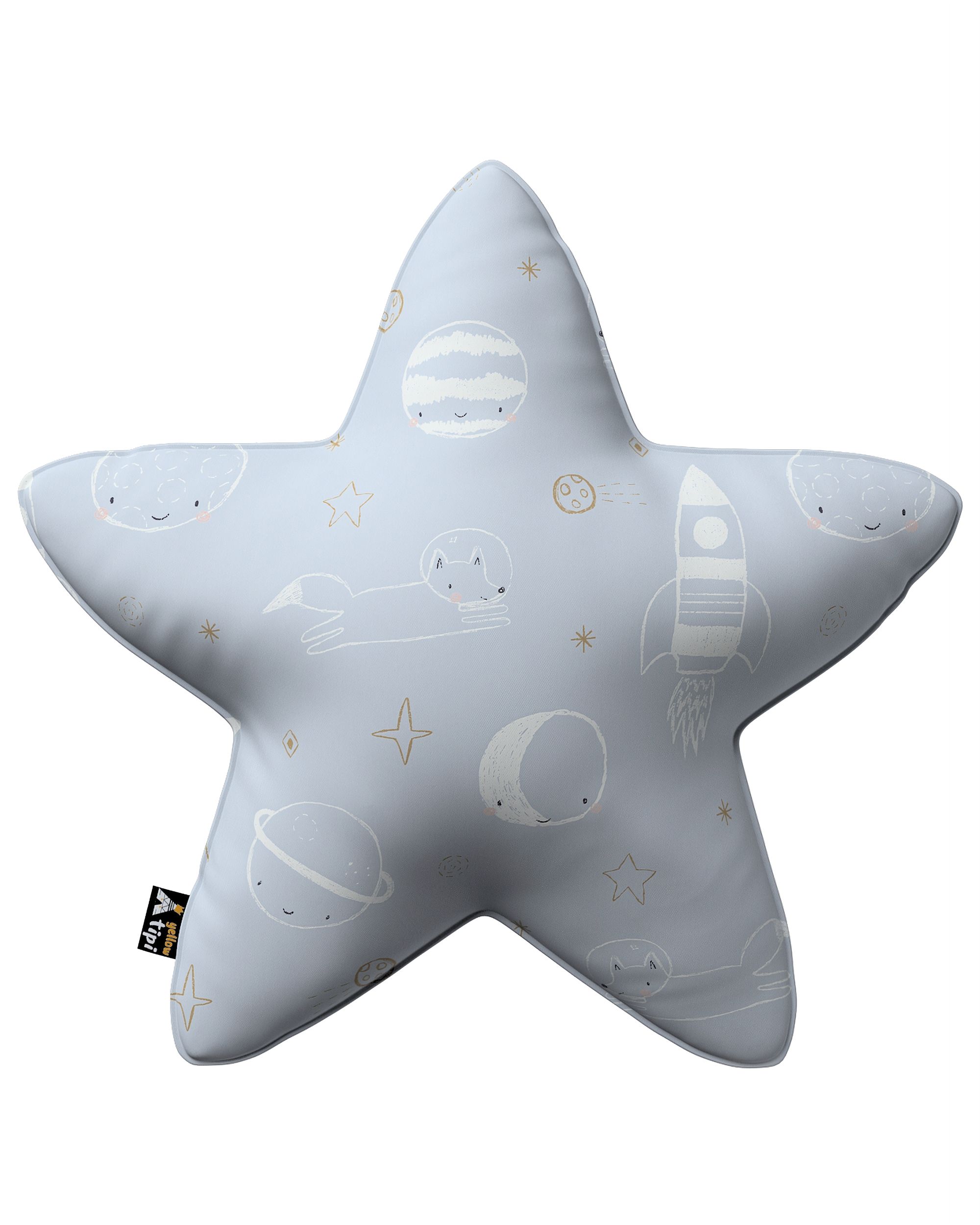Polštář Lucky Star barva modrá látka vzorované