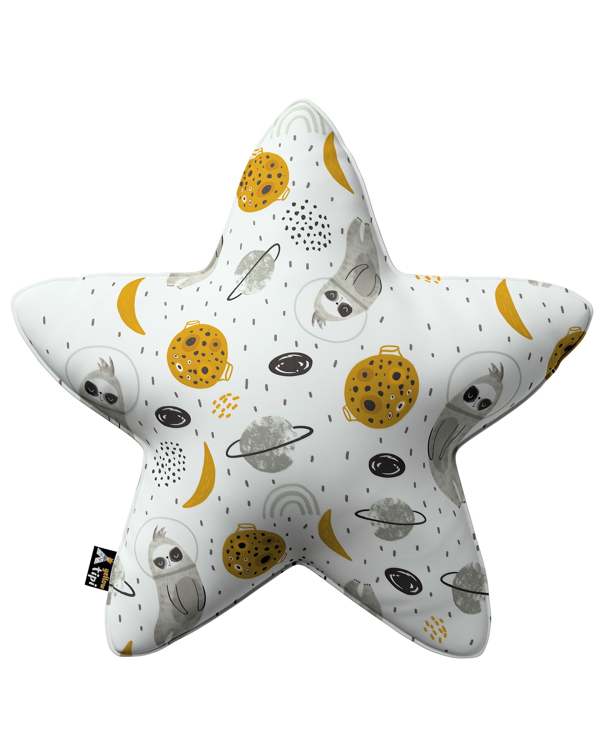 Polštář Lucky Star barva bílá látka vzorované