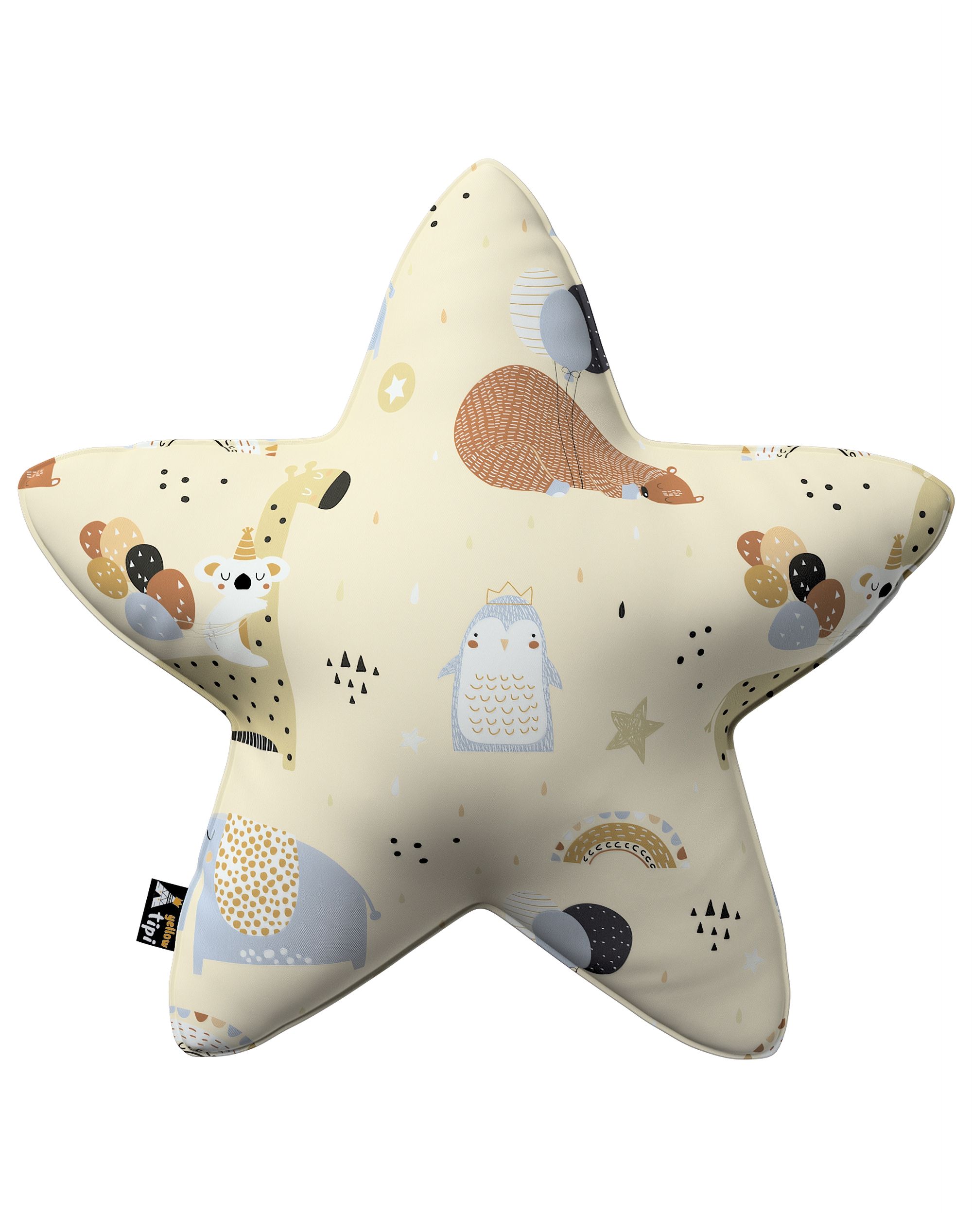 Polštář Lucky Star barva béžová látka vzorované