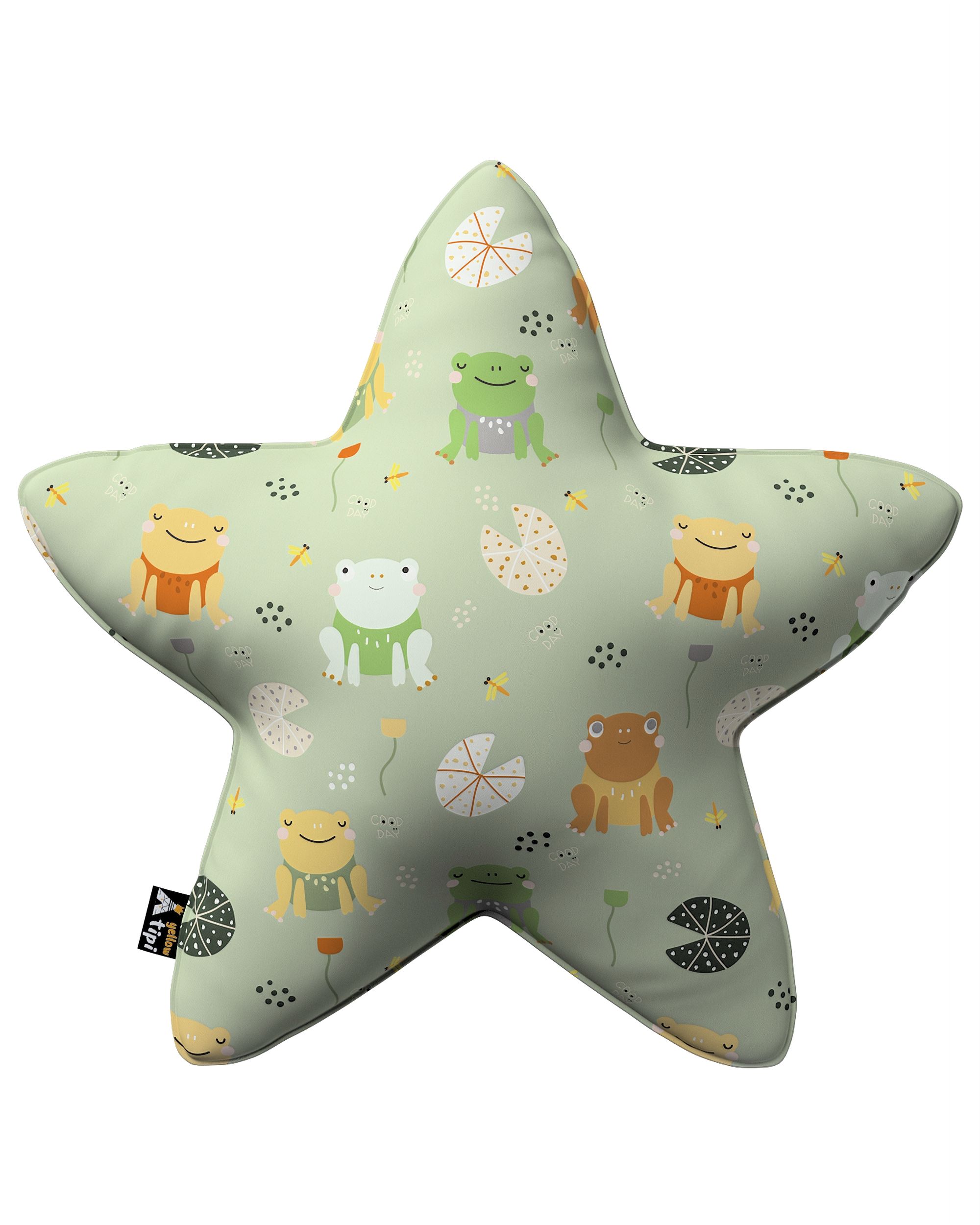 Polštář Lucky Star barva zelená látka vzorované