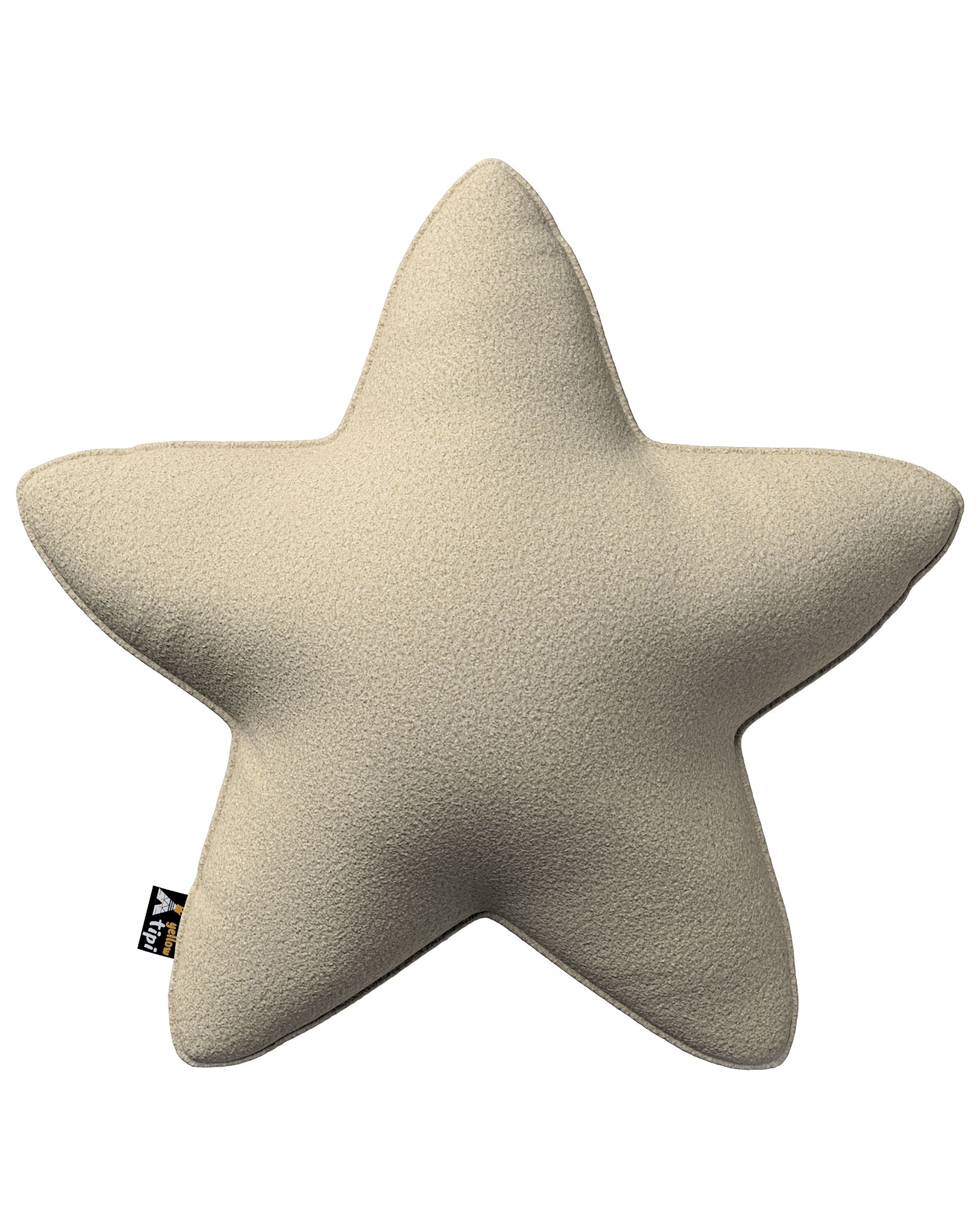 Polštář Lucky Star barva béžová látka pletený vzor