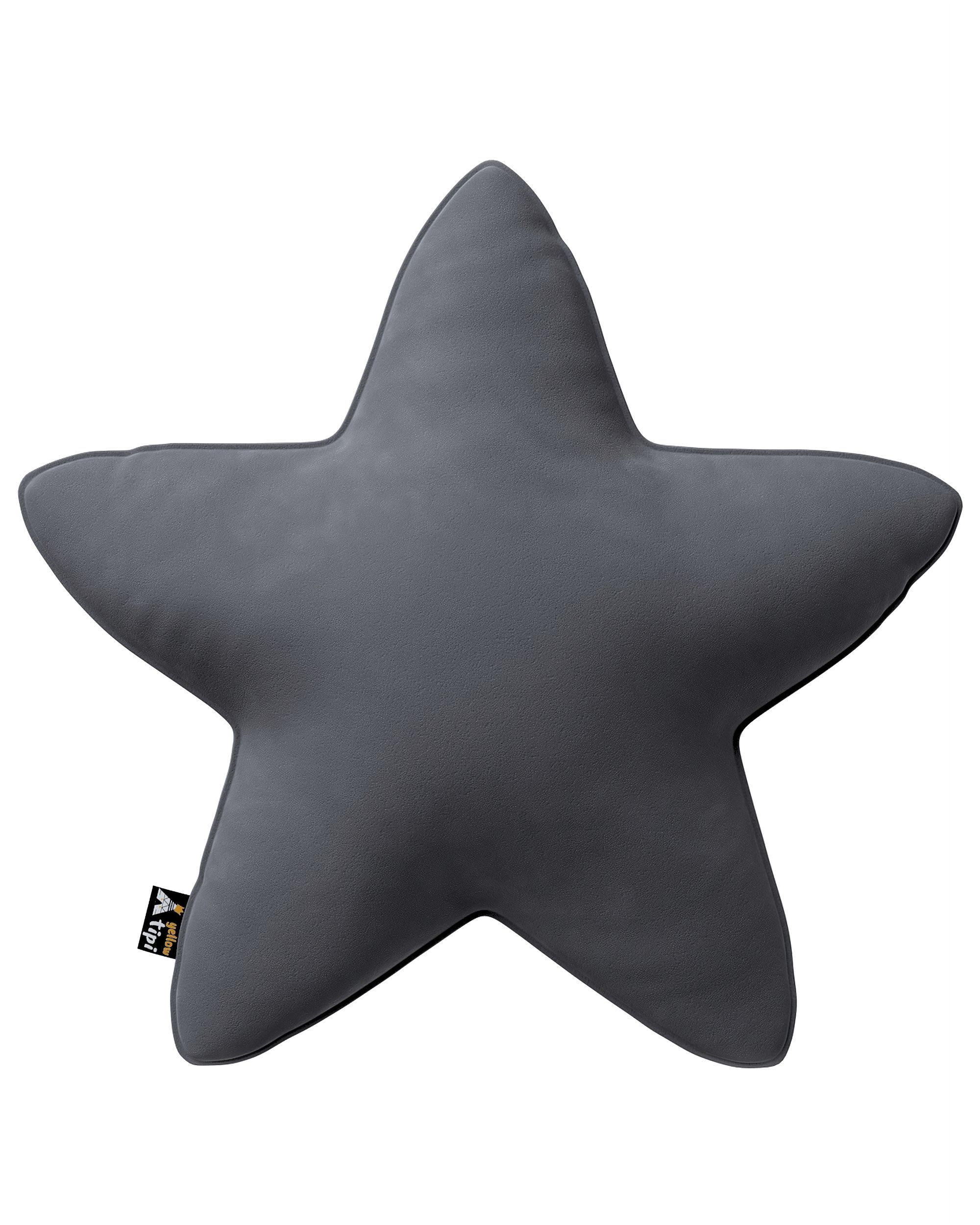 Polštář Lucky Star barva šedá látka lesklé, sametová