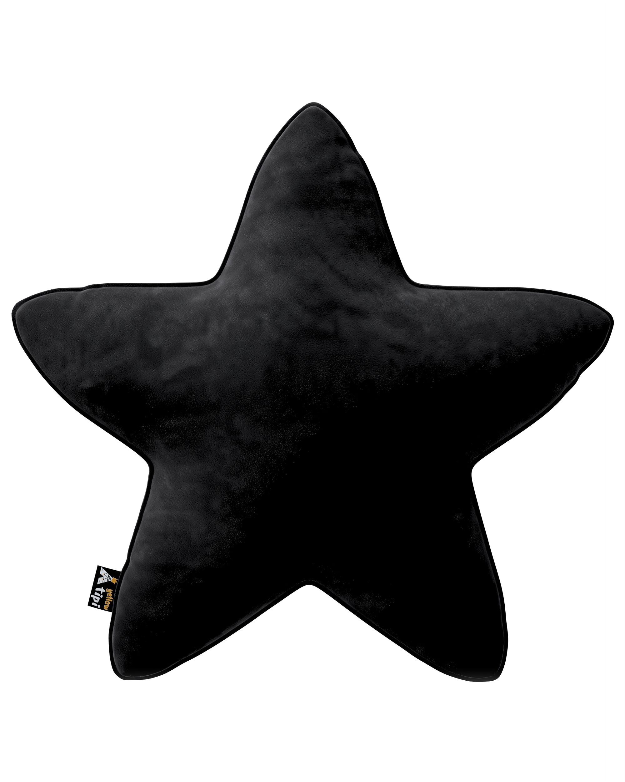 Polštář Lucky Star barva černá látka lesklé, sametová
