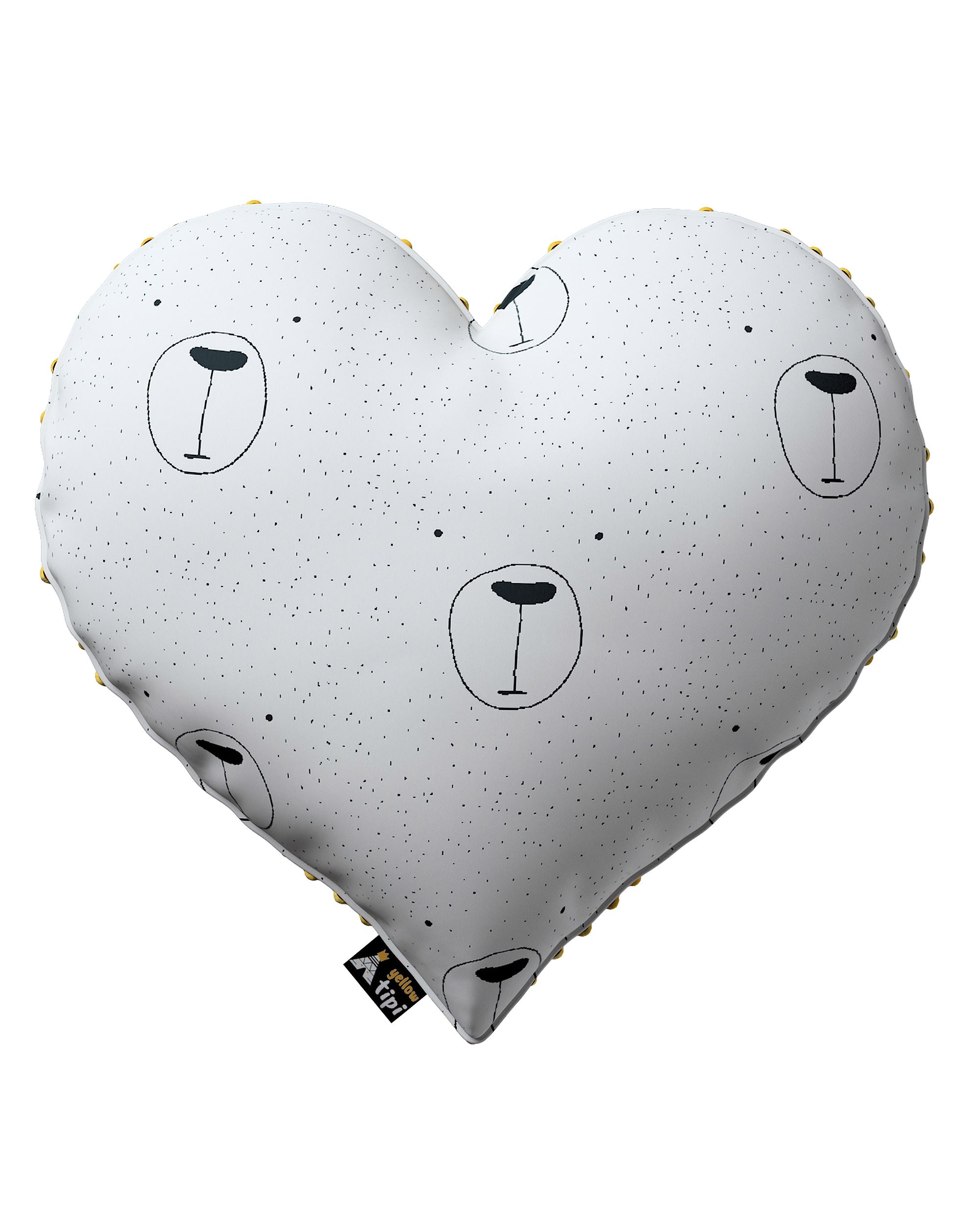 Polštář Heart of Love z minky barva bílá látka vzorované