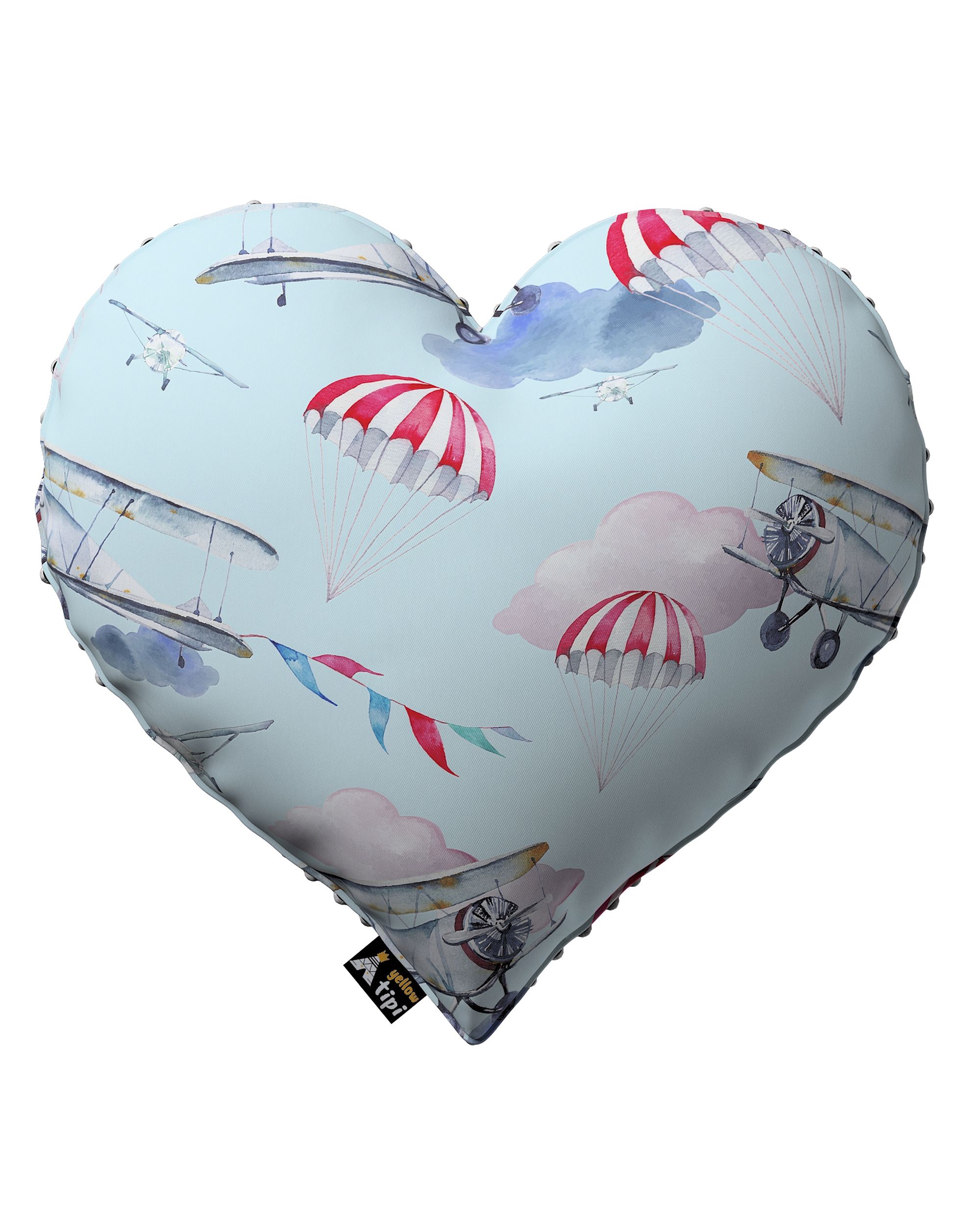 Polštář Heart of Love z minky barva modrá látka vzorované