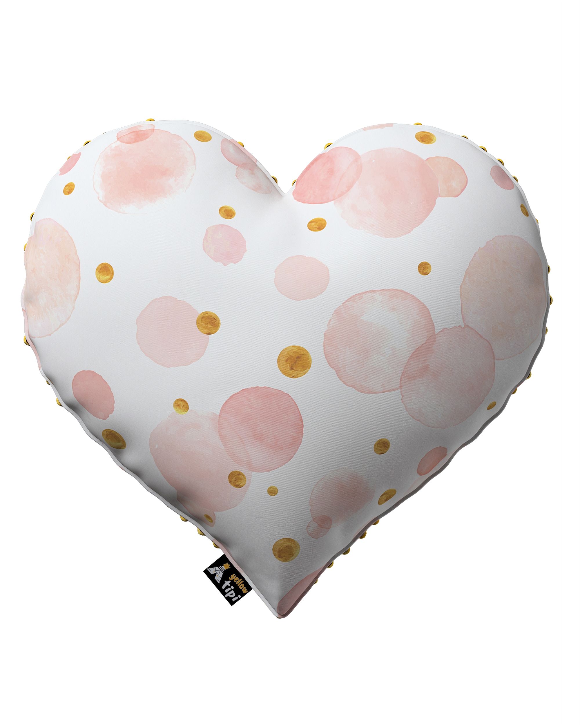 Polštář Heart of Love z minky barva růžová látka vzorované
