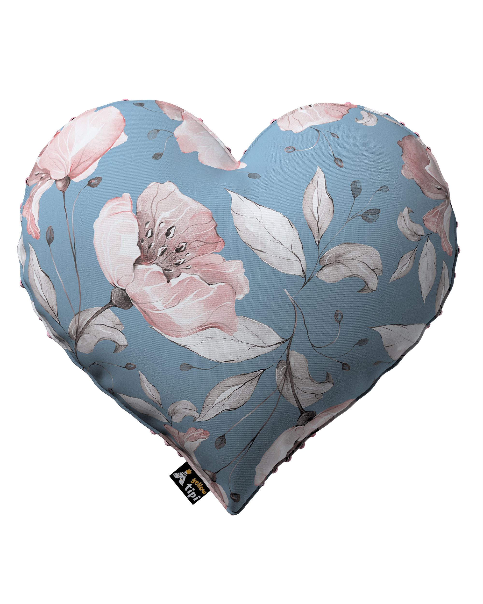 Polštář Heart of Love z minky barva modrá látka vzorované