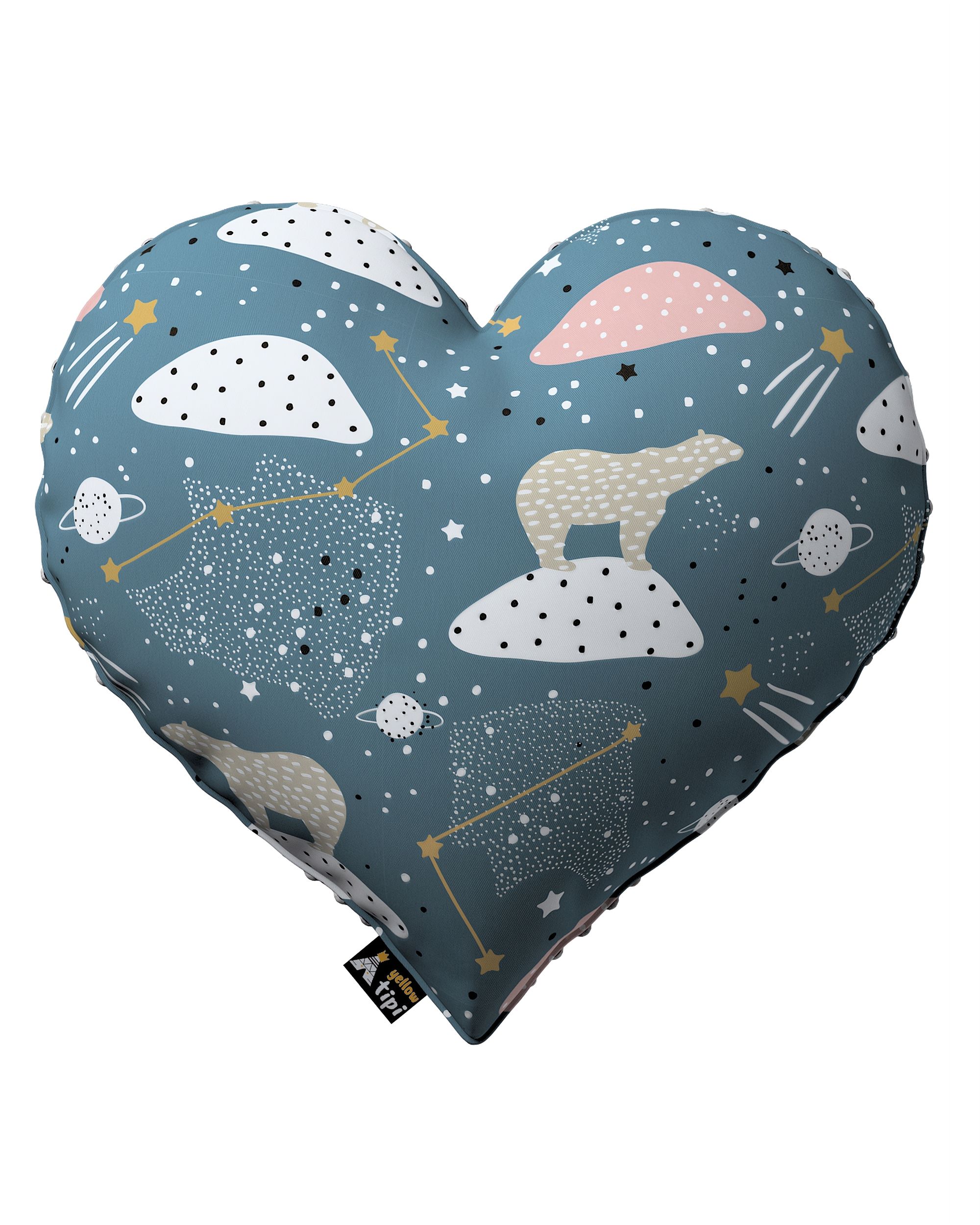 Polštář Heart of Love z minky barva modrá látka vzorované
