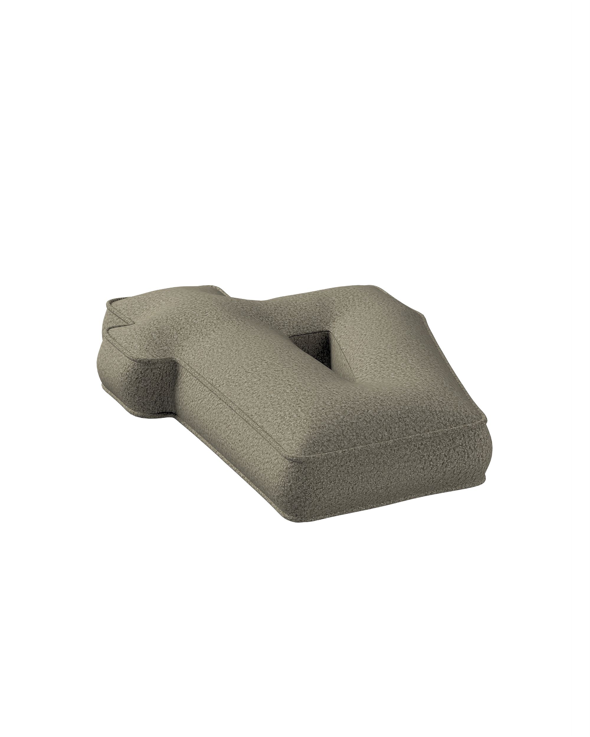 Polštářek Číslo 4 barva béžová látka pletený vzor (hover)