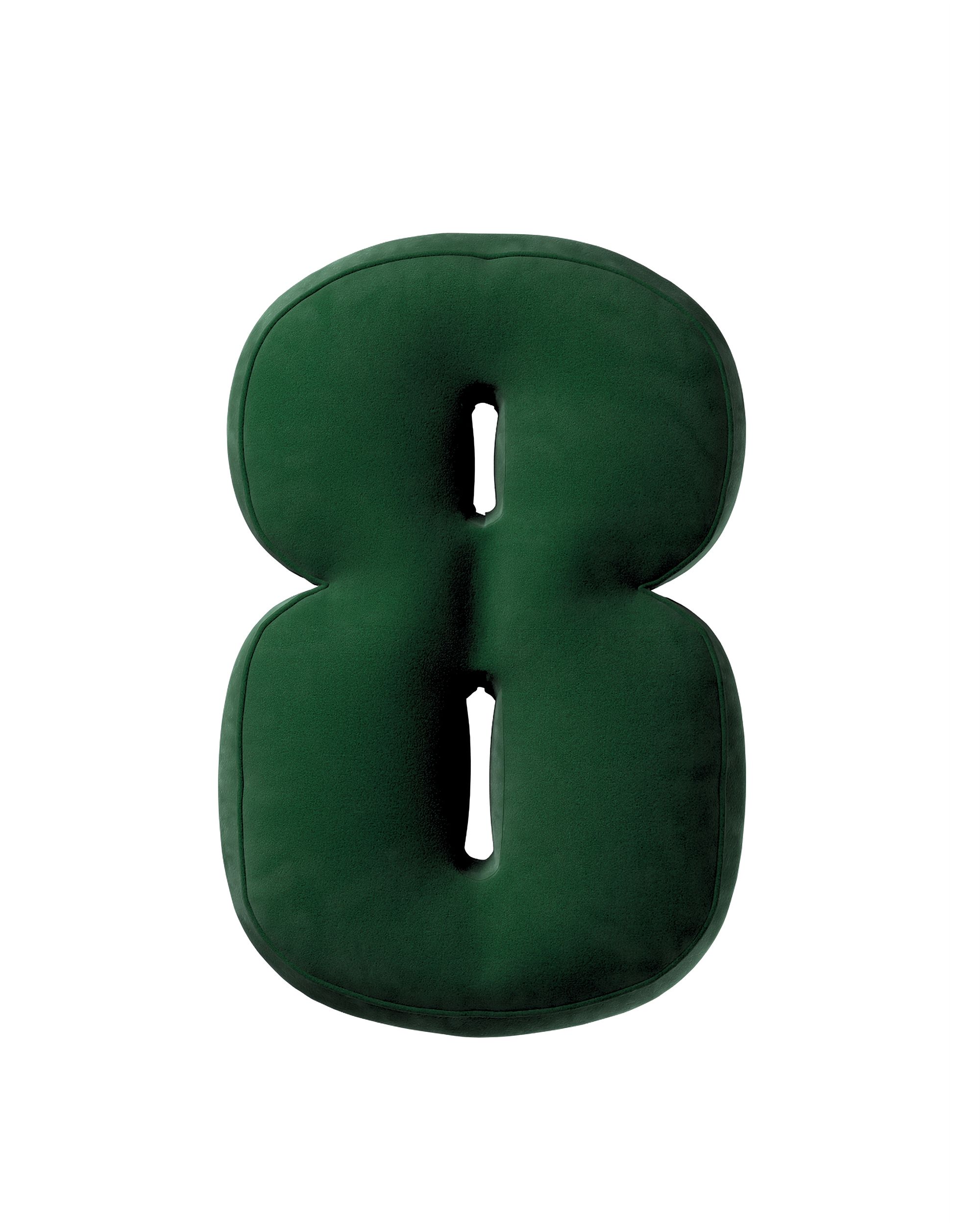 Polštářek Číslo 8 barva zelená látka lesklé, sametová