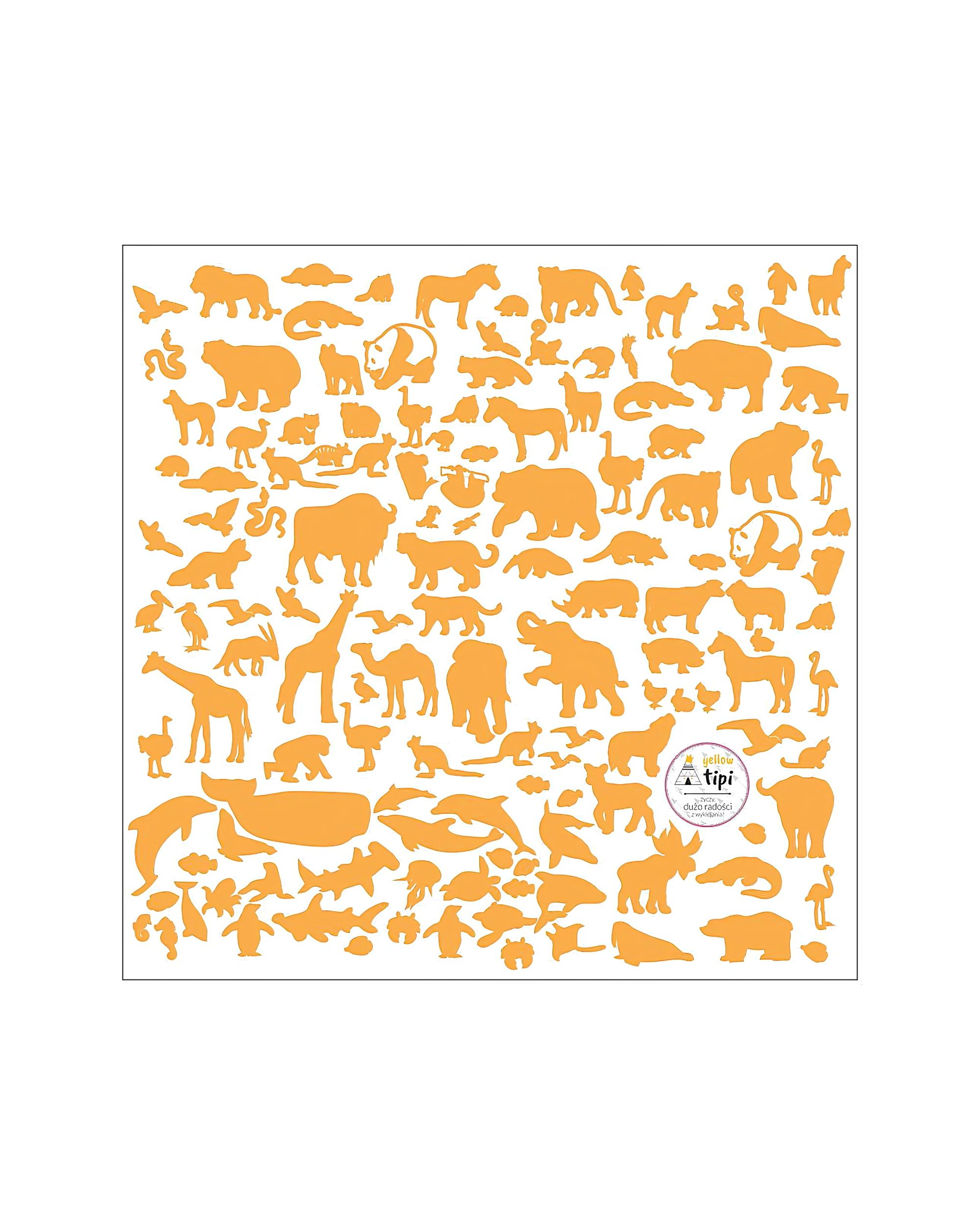 Samolepky World Animals Yellow