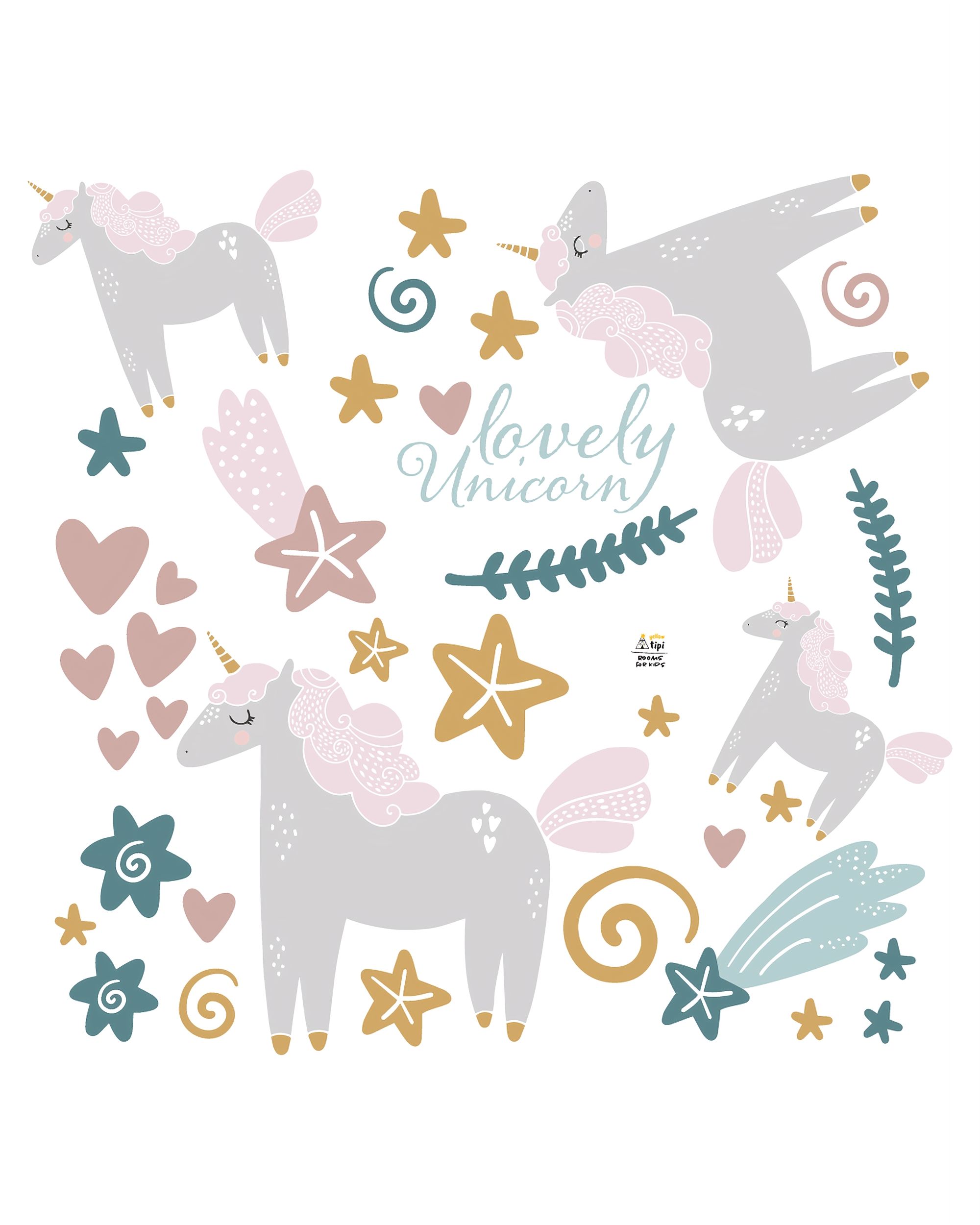 Sada samolepek Lovely Unicorn