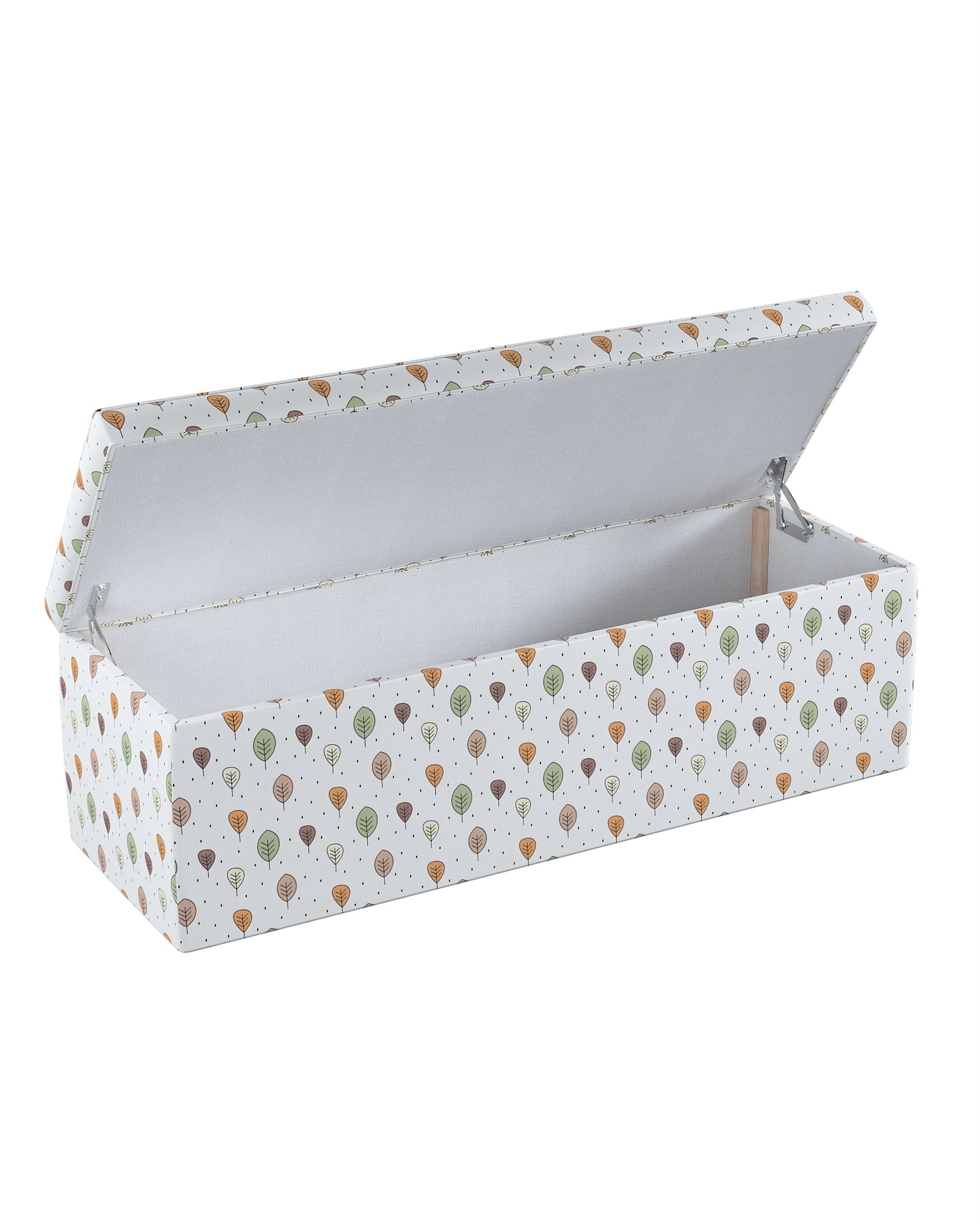 Čalouněný úložný sedací box barva hnědá látka vzorované (hover)